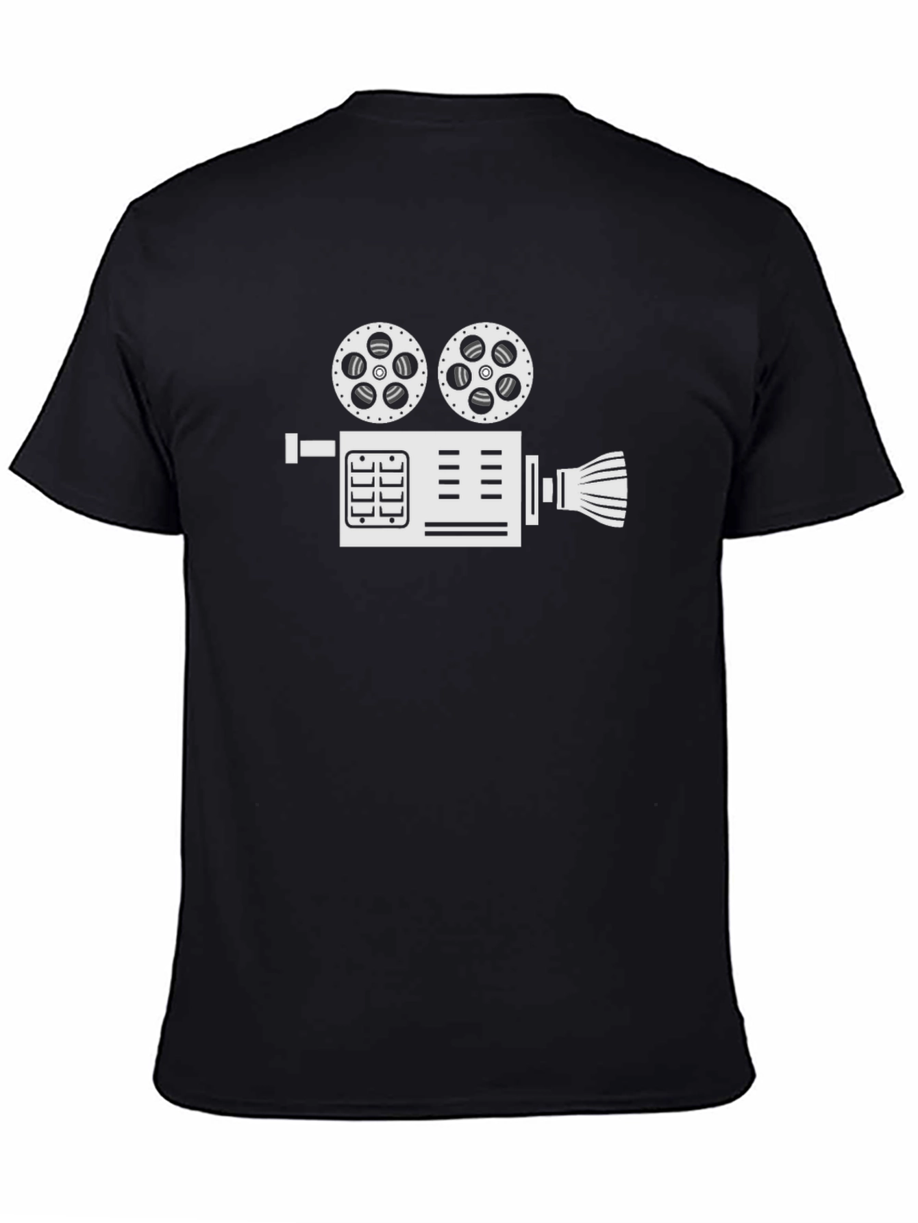 Retro Movie Camera Graphic Tee - Black