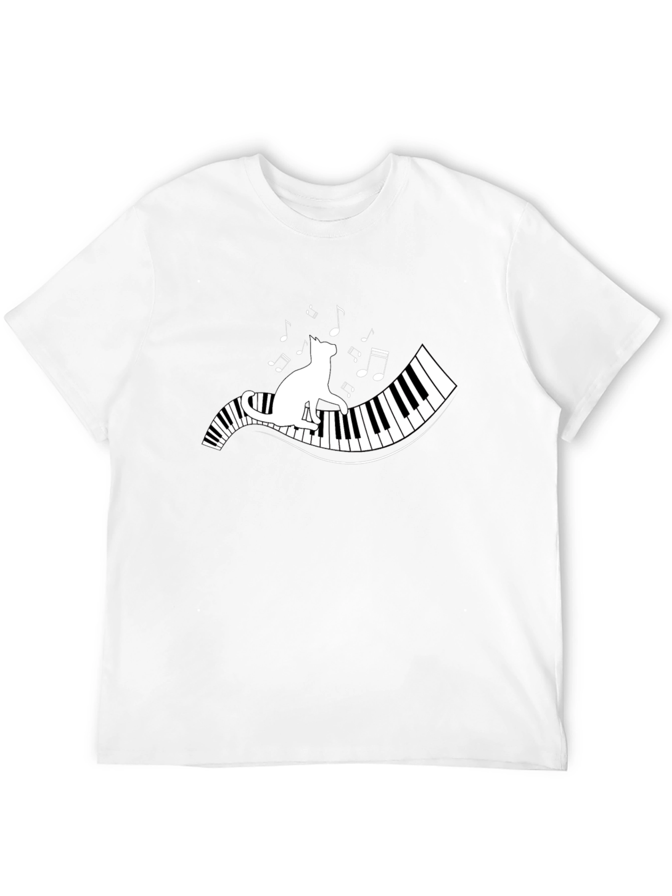 Cat Playing Piano T-Shirt - Musical Whimsy