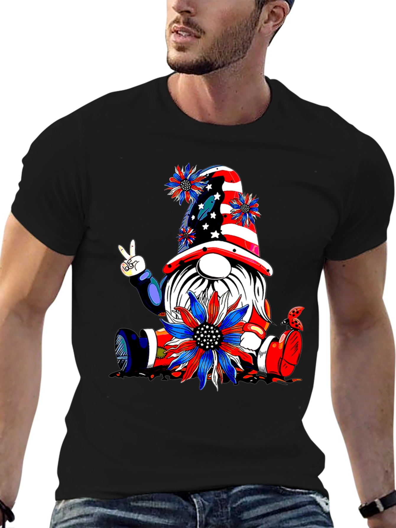 Patriotic Gnome Graphic Tee - USA Pride