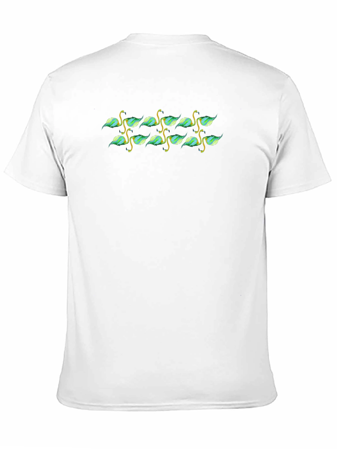 Nature Patterned Black Crew Neck T-Shirt