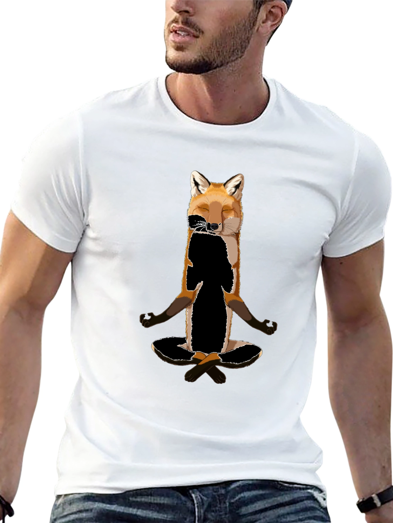 Zen Fox T-Shirt - Meditating Animal Graphic Tee
