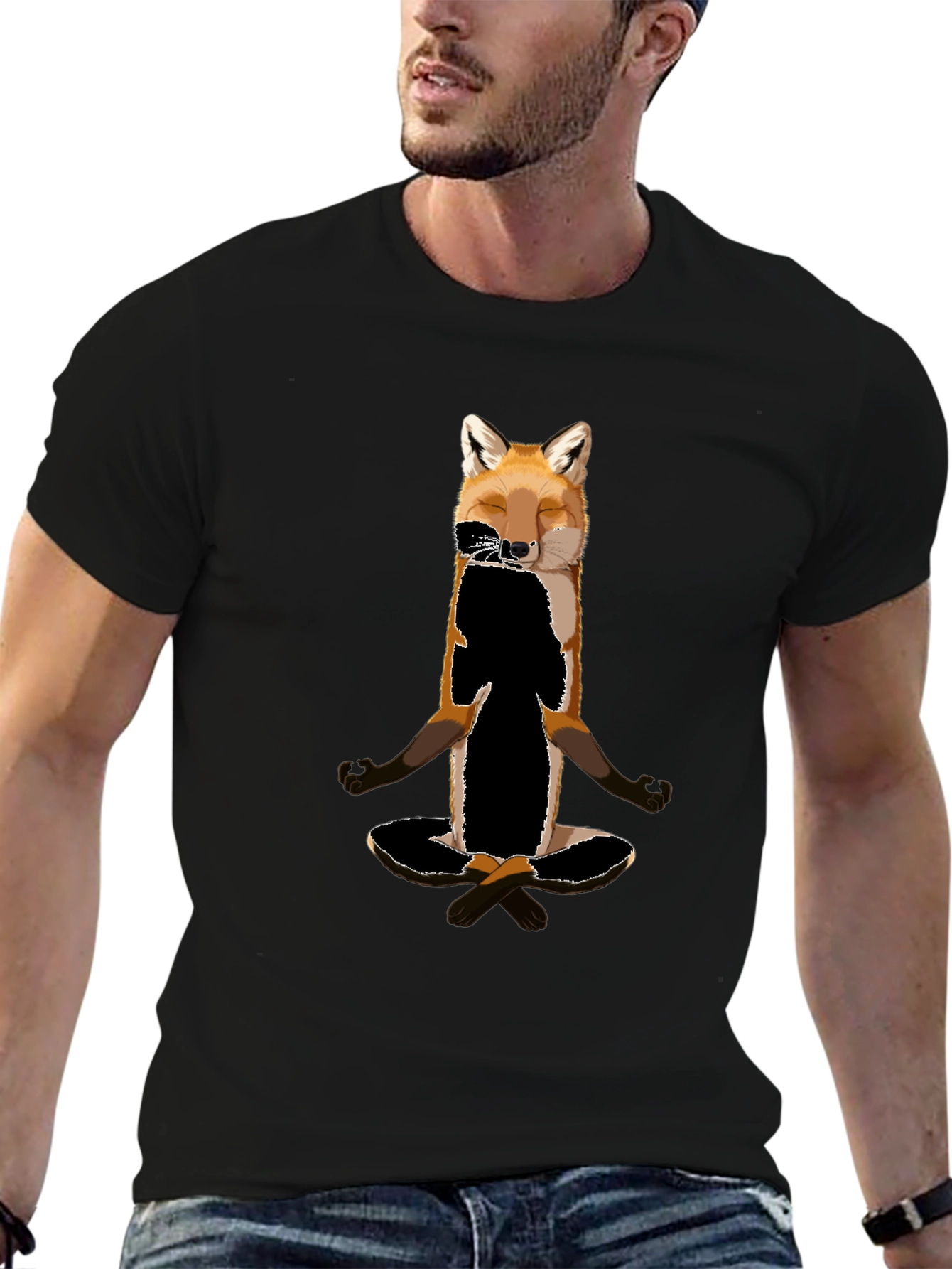 Zen Fox T-Shirt - Meditating Animal Graphic Tee