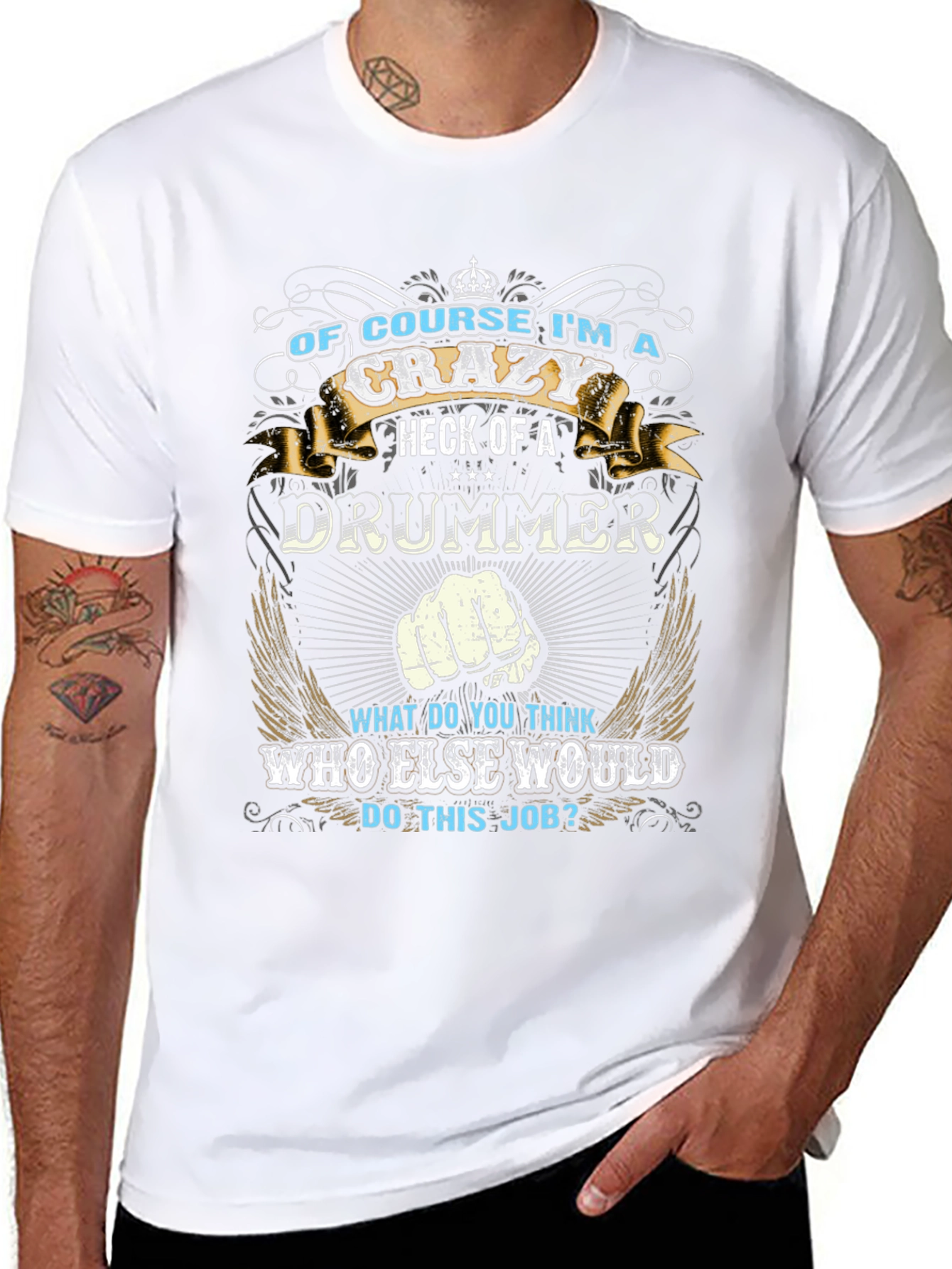 Crazy Drummer T-Shirt - Musician Gift