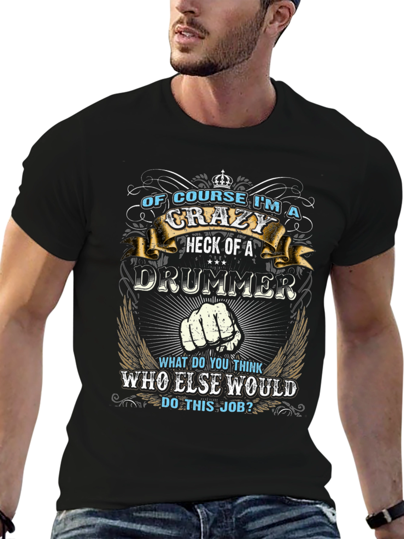 Crazy Drummer T-Shirt - Musician Gift