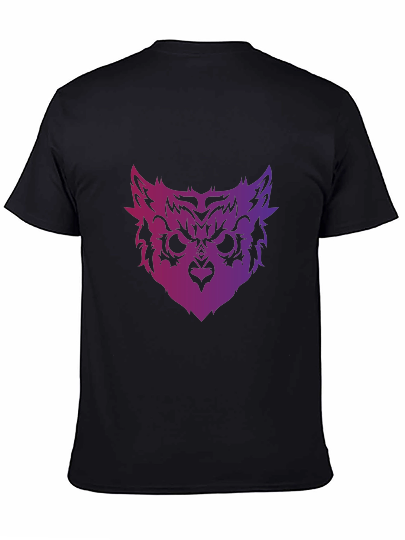 Owl Face Graphic Tee - Mens Black T-Shirt
