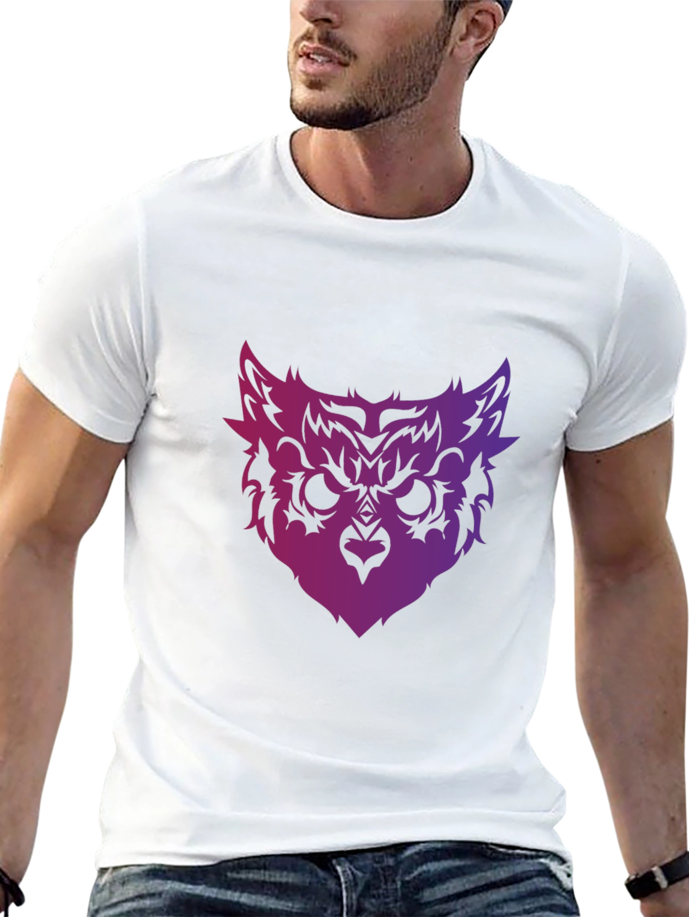 Owl Face Graphic Tee - Mens Black T-Shirt