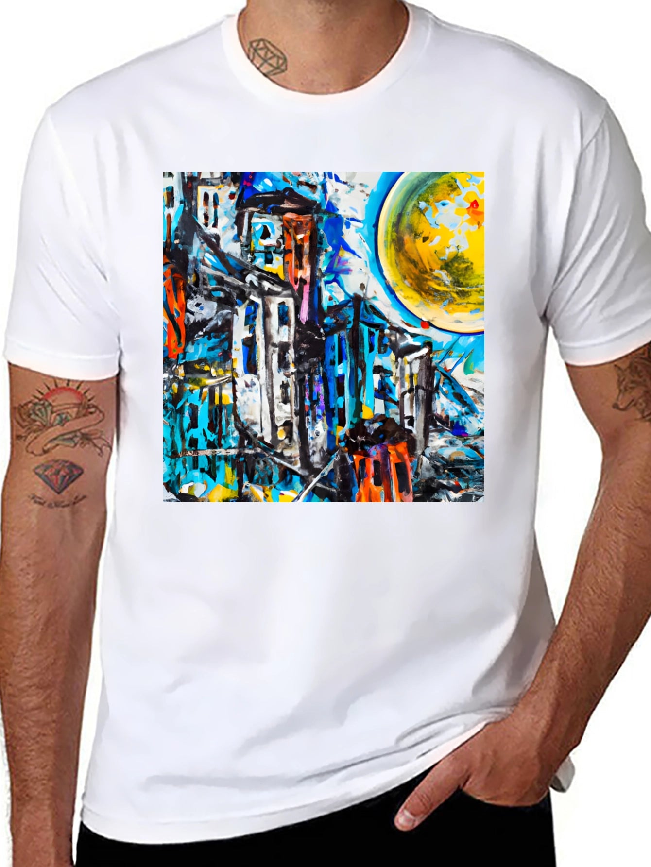 Abstract Cityscape Graphic Tee