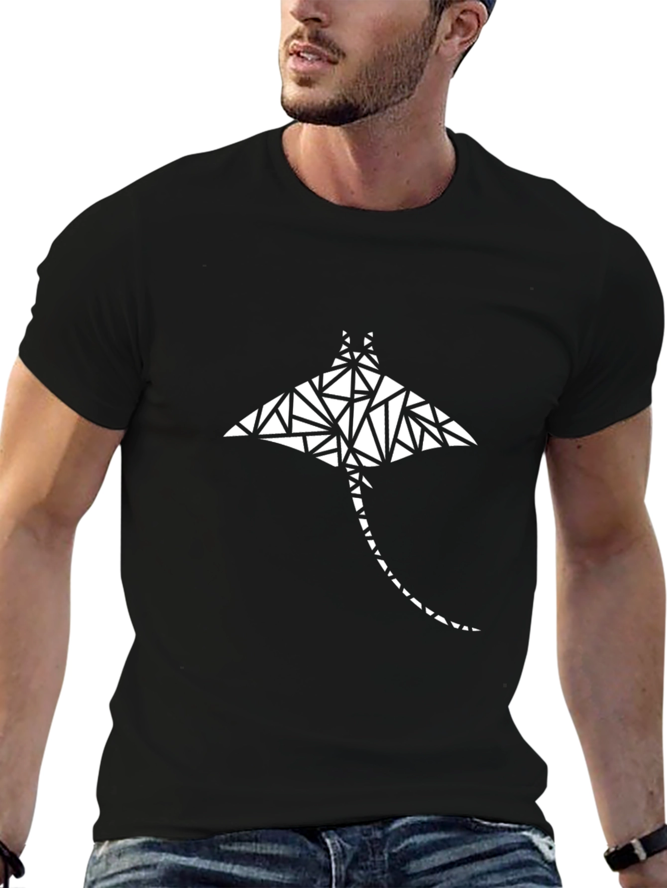 Geometric Stingray Graphic T-Shirt