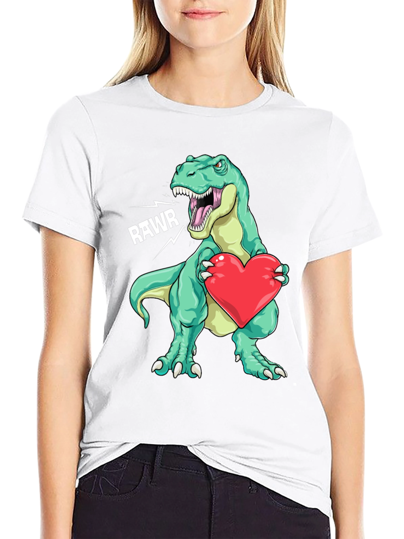 Dino-mite Love: T-Rex with Heart Graphic Tee