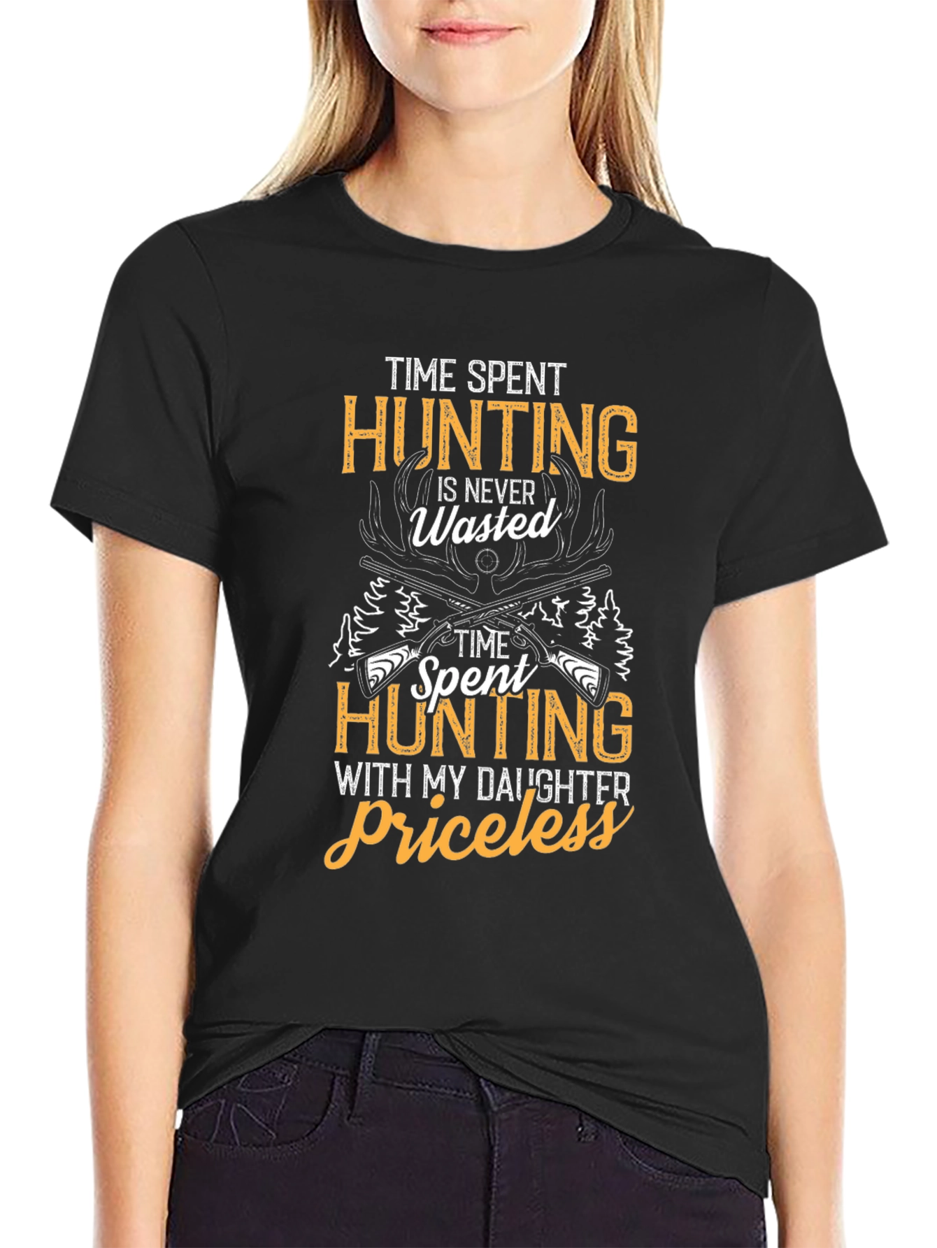 Hunting with Daughter Graphic Tee - Black