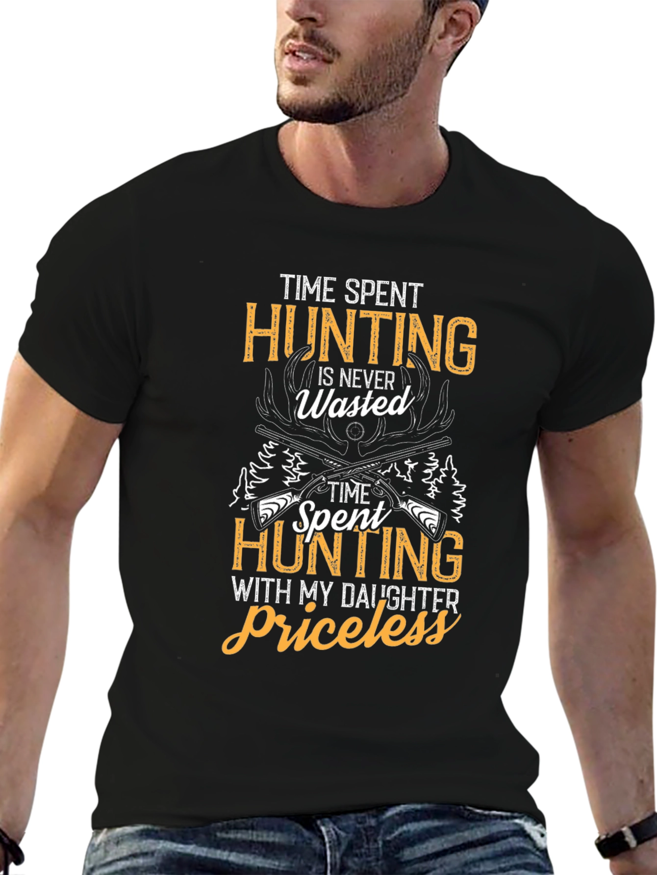 Hunting with Daughter Graphic Tee - Black