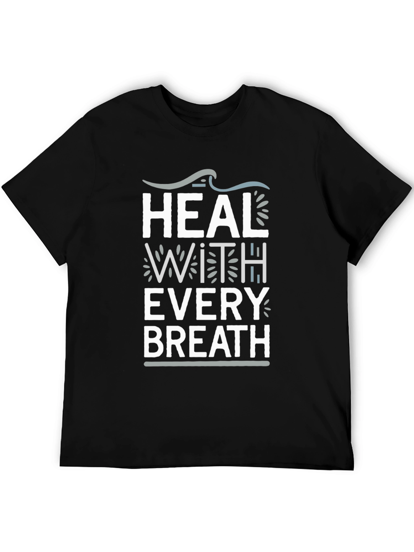 Heal With Every Breath Black Graphic Tee