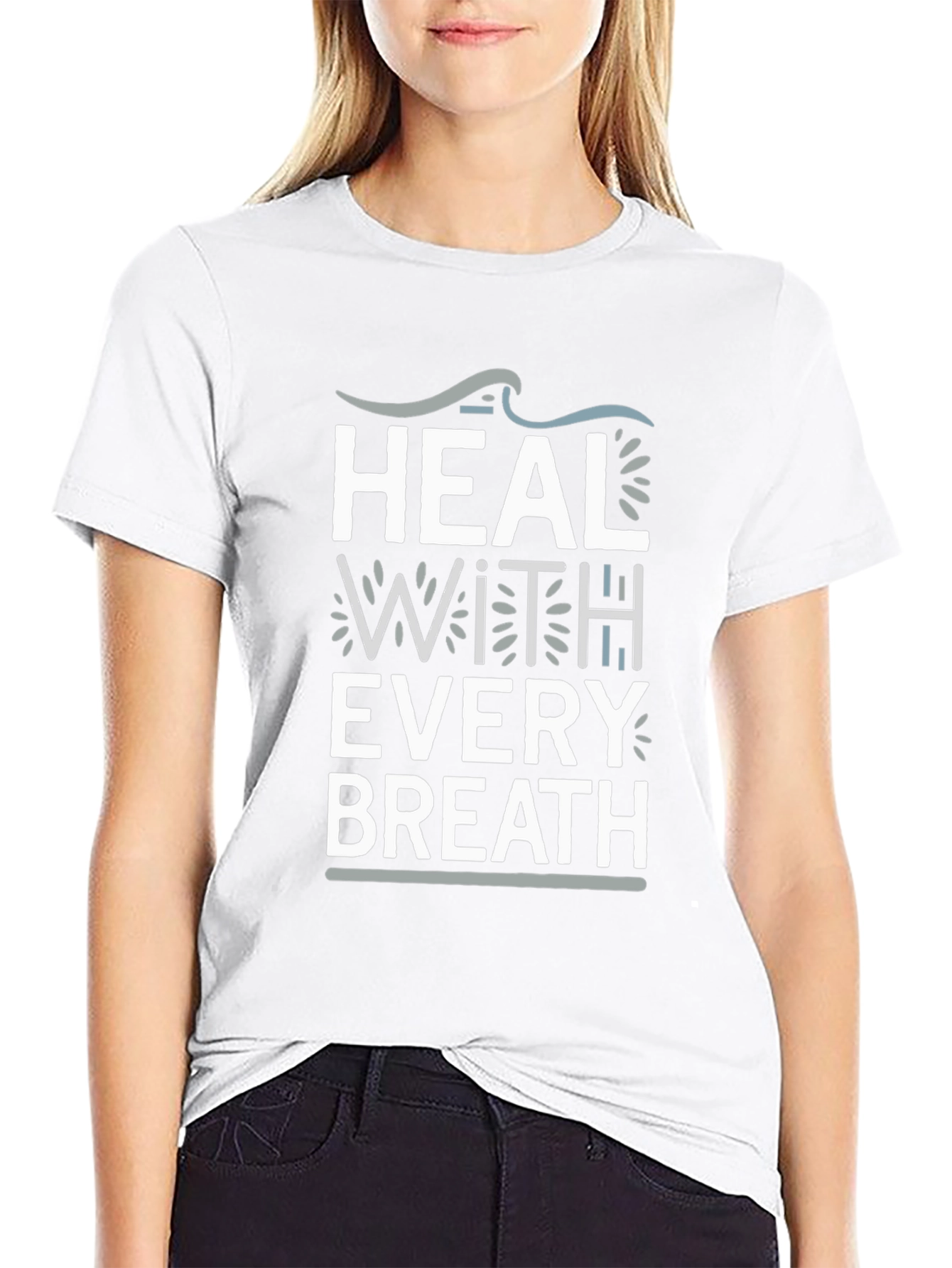 Heal With Every Breath Black Graphic Tee