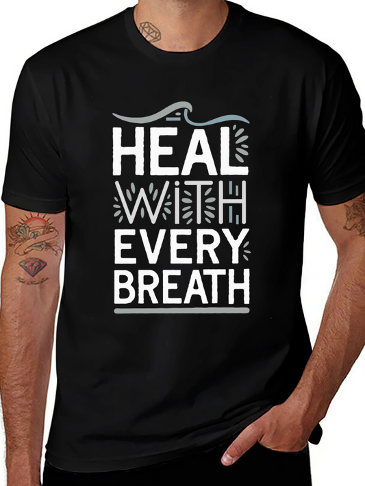 Heal With Every Breath Black Graphic Tee