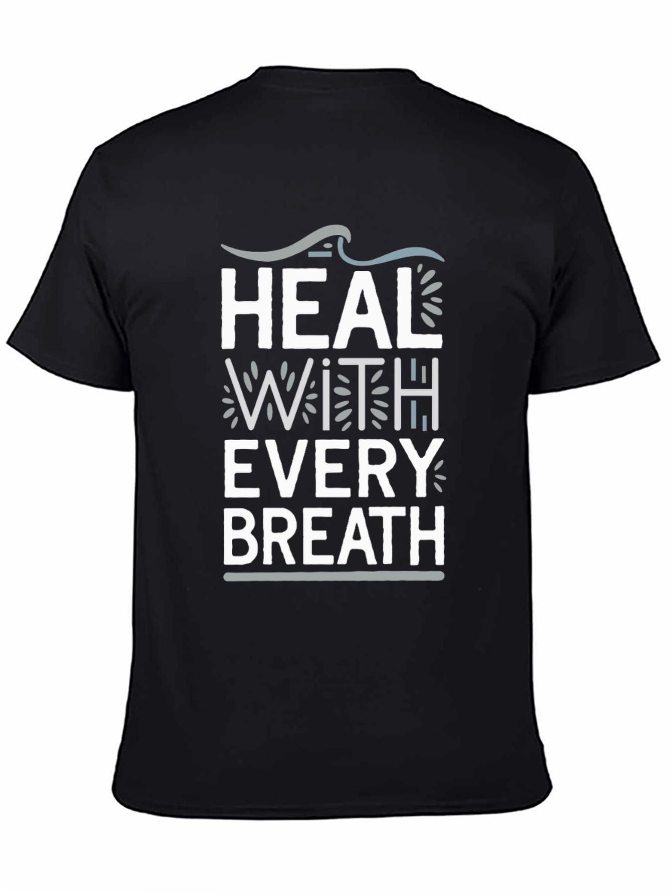 Heal With Every Breath Black Graphic Tee