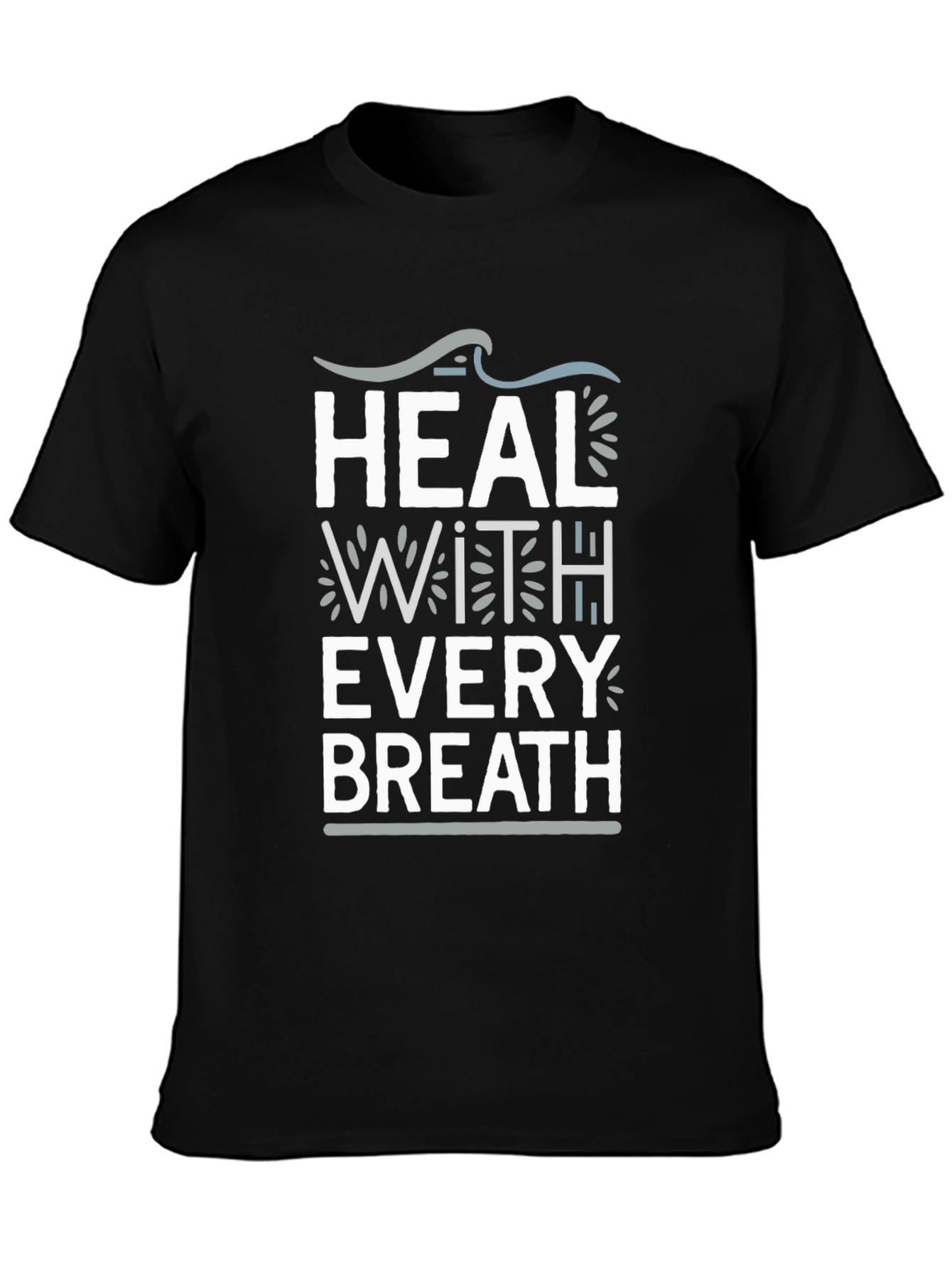Heal With Every Breath Black Graphic Tee