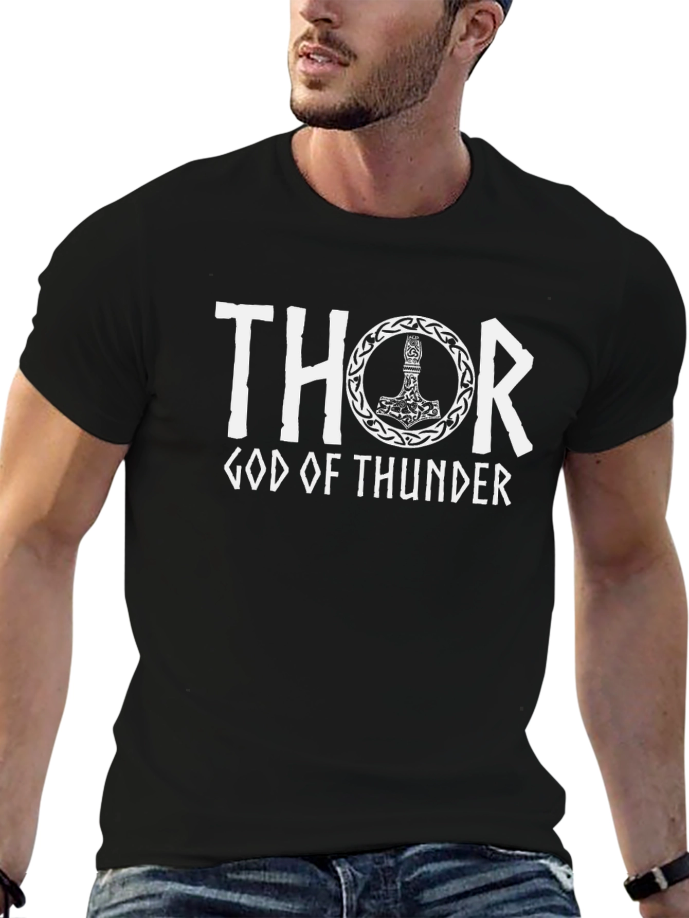 Thor God of Thunder Graphic Tee - Black