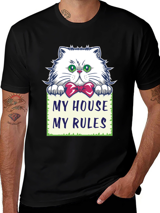 My House My Rules Cat T-Shirt - Funny Pet Lover Tee