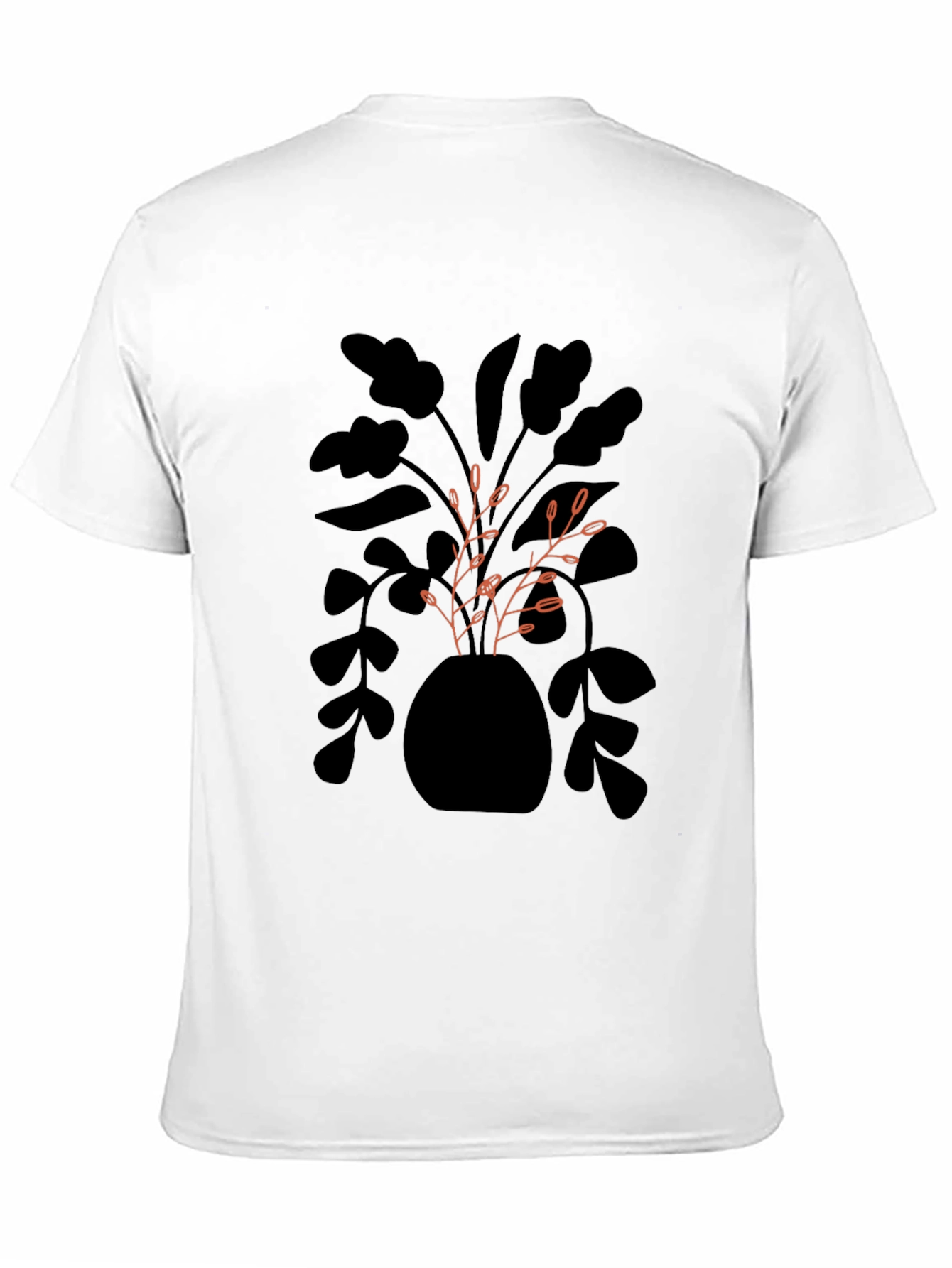 Modern Plant Graphic Black T-Shirt