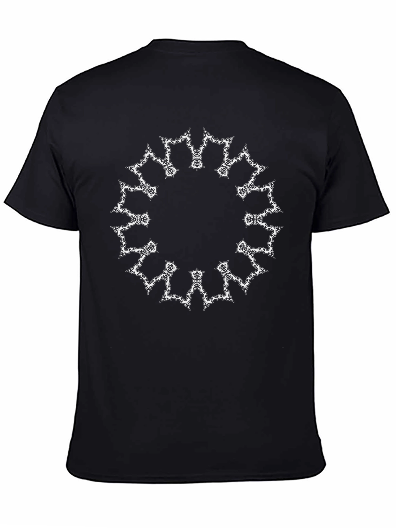 Black Tee with Mandala Design