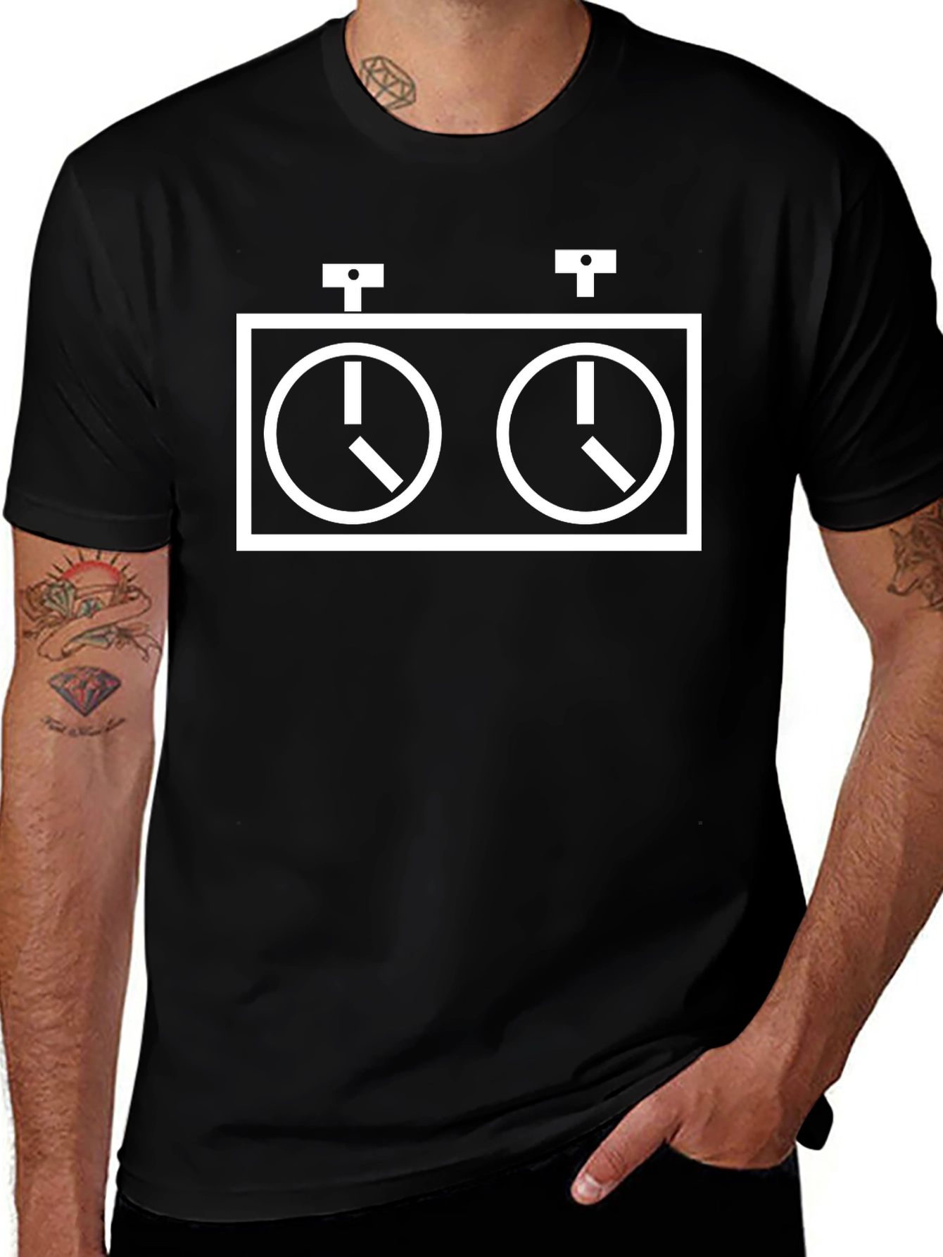Chess Clock Graphic Tee - Black