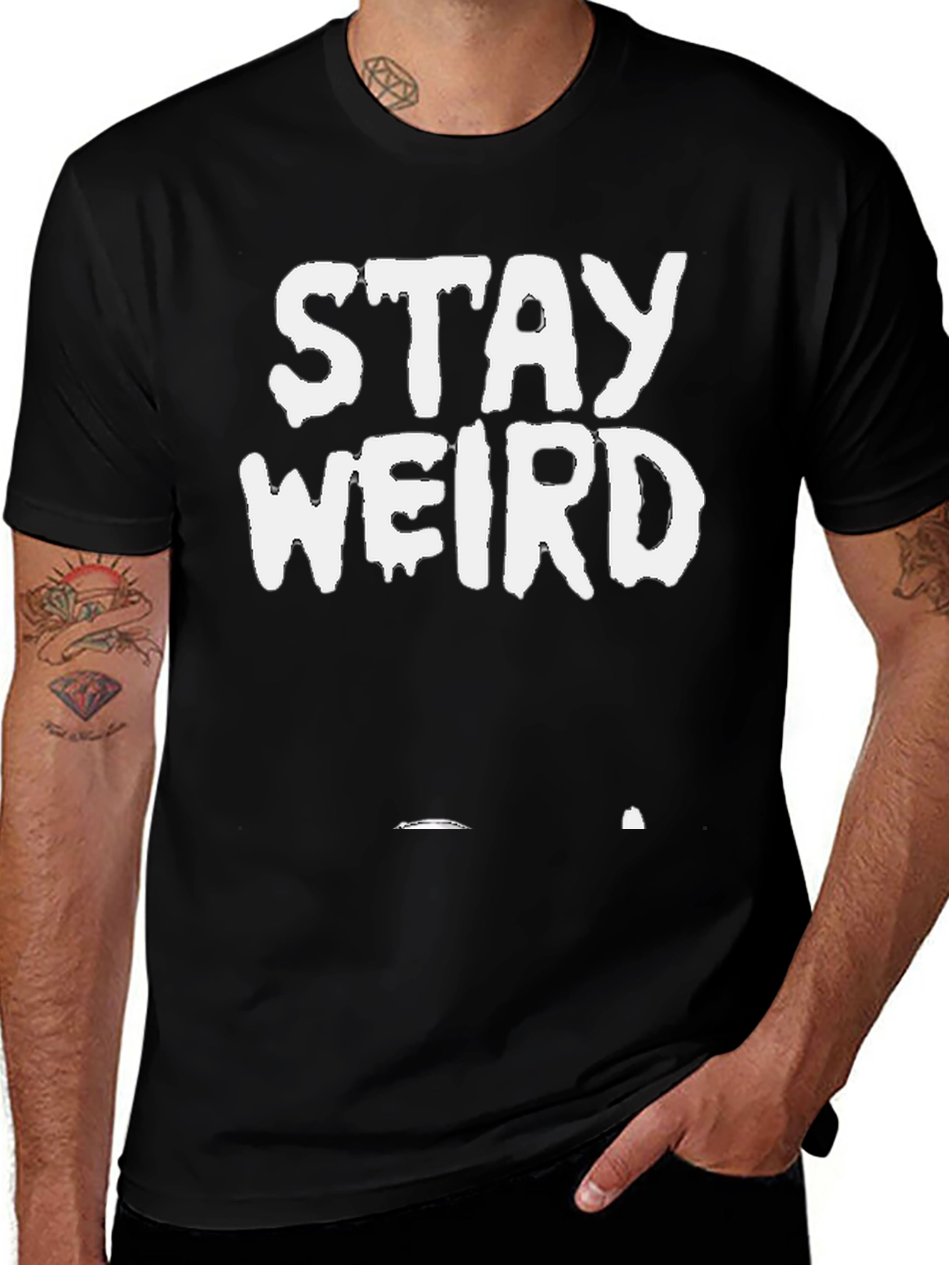 Stay Weird Black Graphic Tee