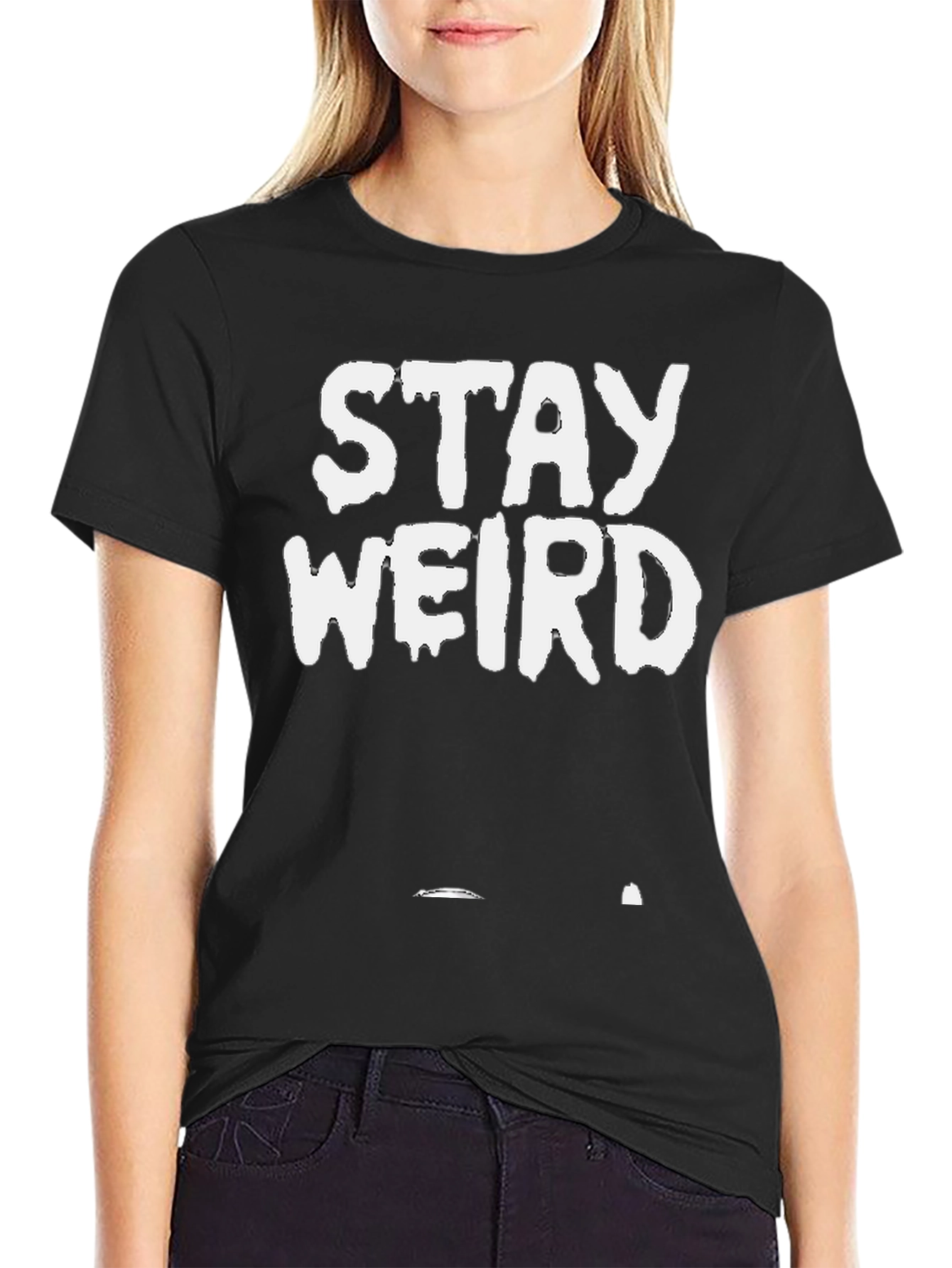 Stay Weird Black Graphic Tee