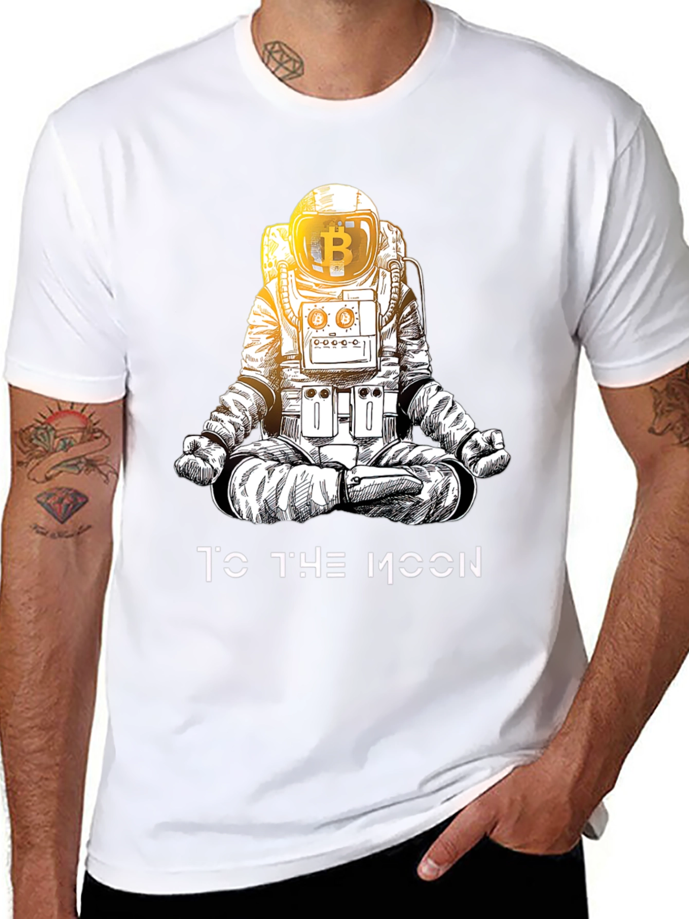 Bitcoin Astronaut Black T-Shirt - To The Moon!
