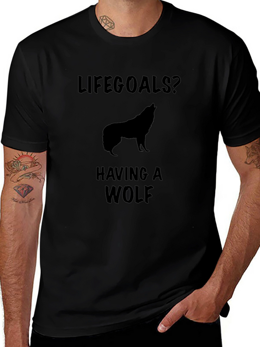 Life Goals Wolf Graphic T-Shirt Black