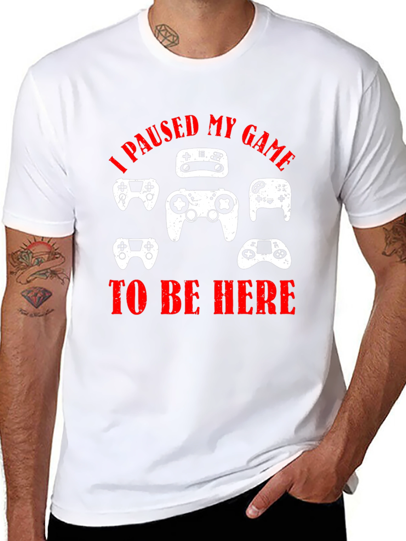 I Paused My Game to Be Here Black T-Shirt