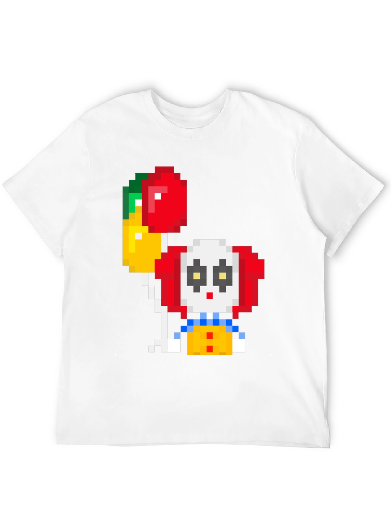 Pixel Clown T-Shirt with Balloons