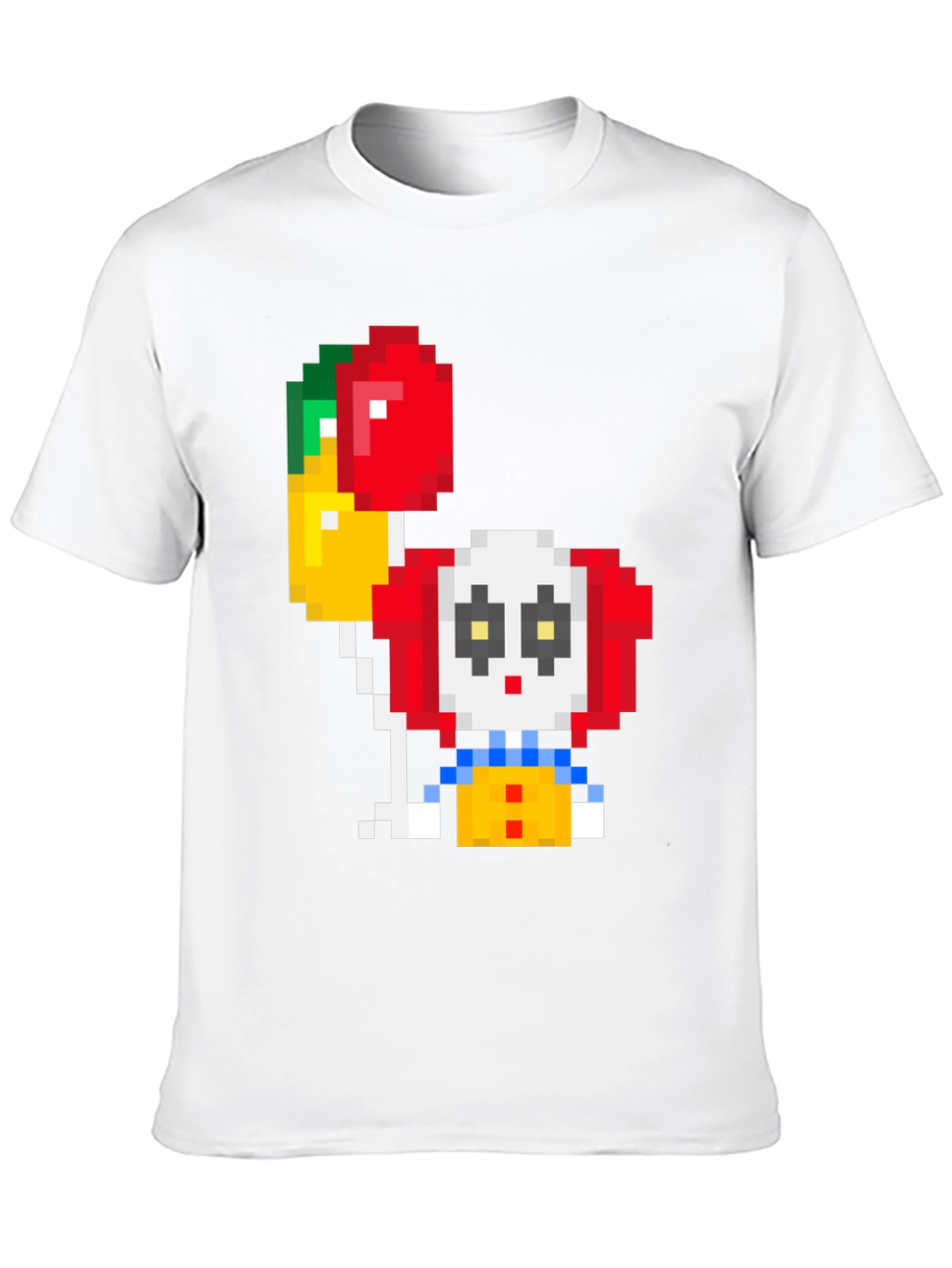 Pixel Clown T-Shirt with Balloons
