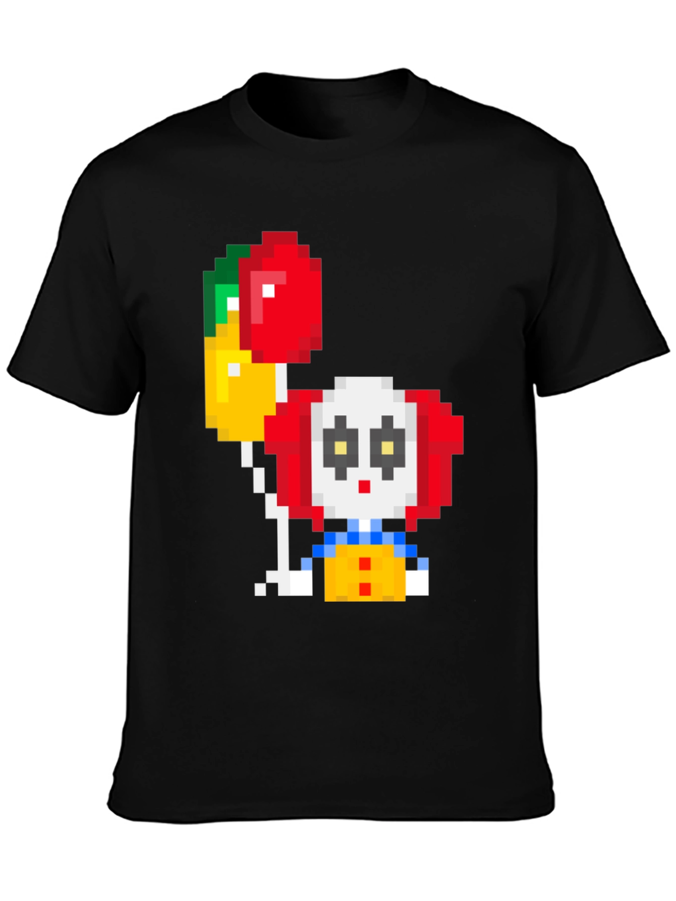 Pixel Clown T-Shirt with Balloons