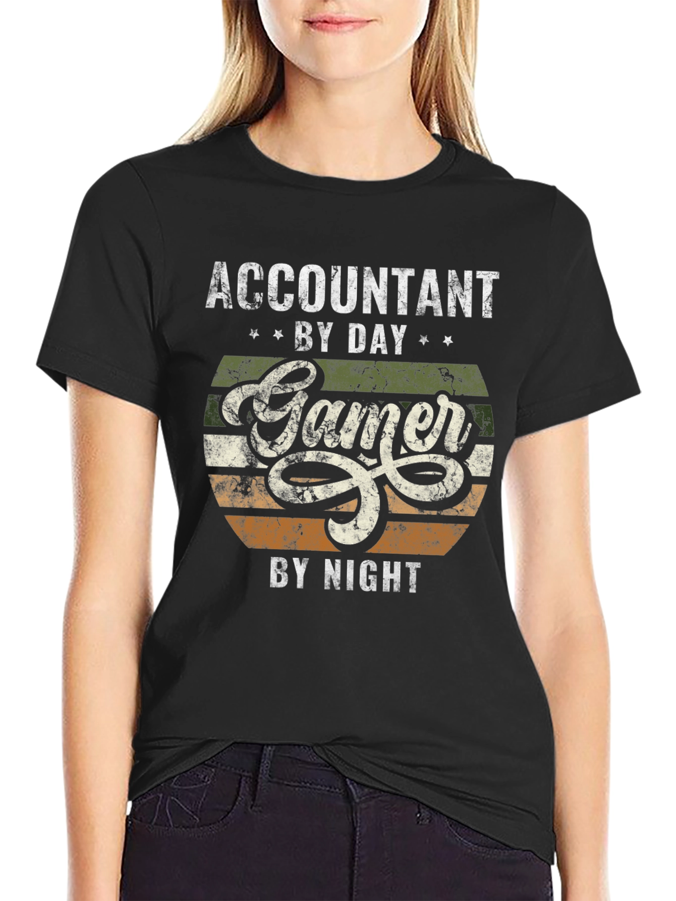 Accountant by Day Gamer by Night Graphic T-Shirt