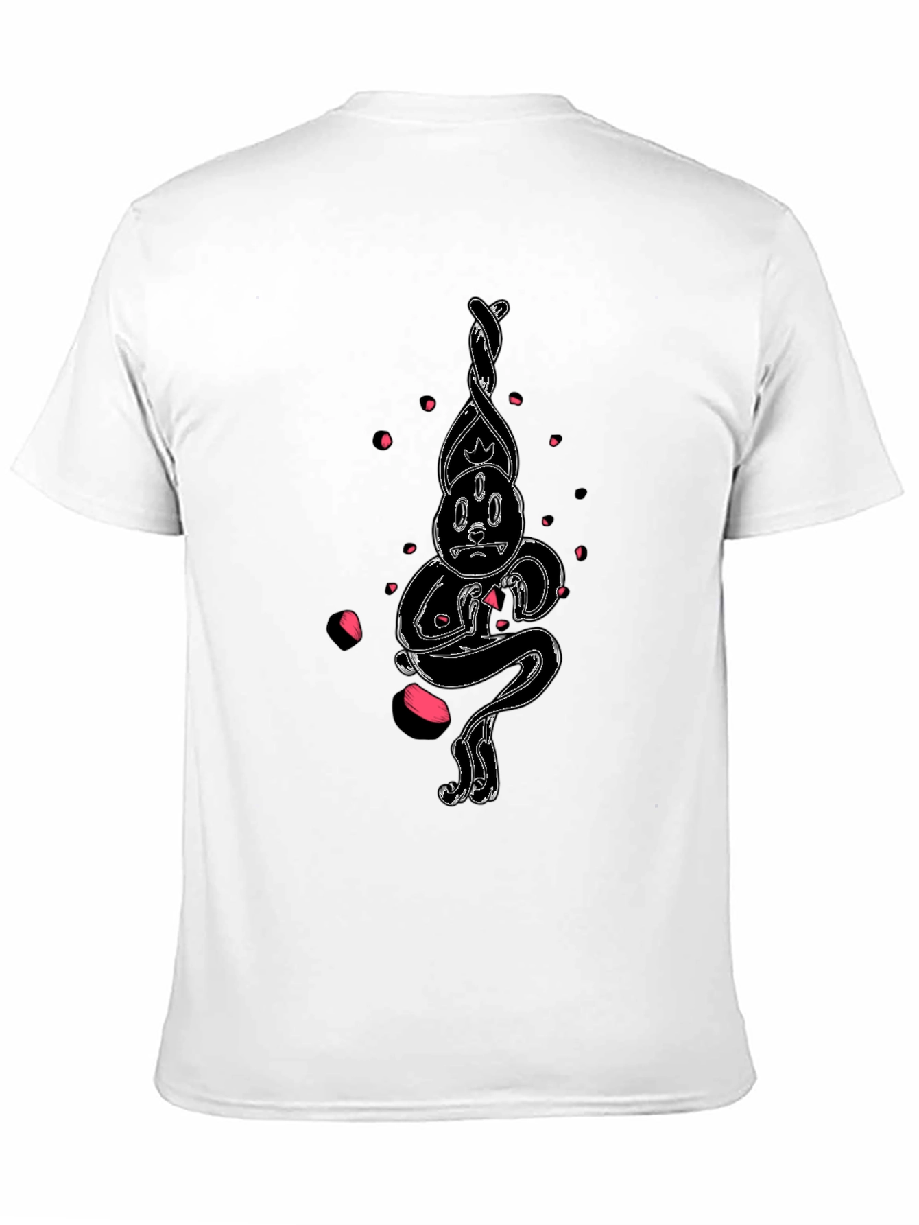 Unique Cartoon Art Black Cotton T-Shirt