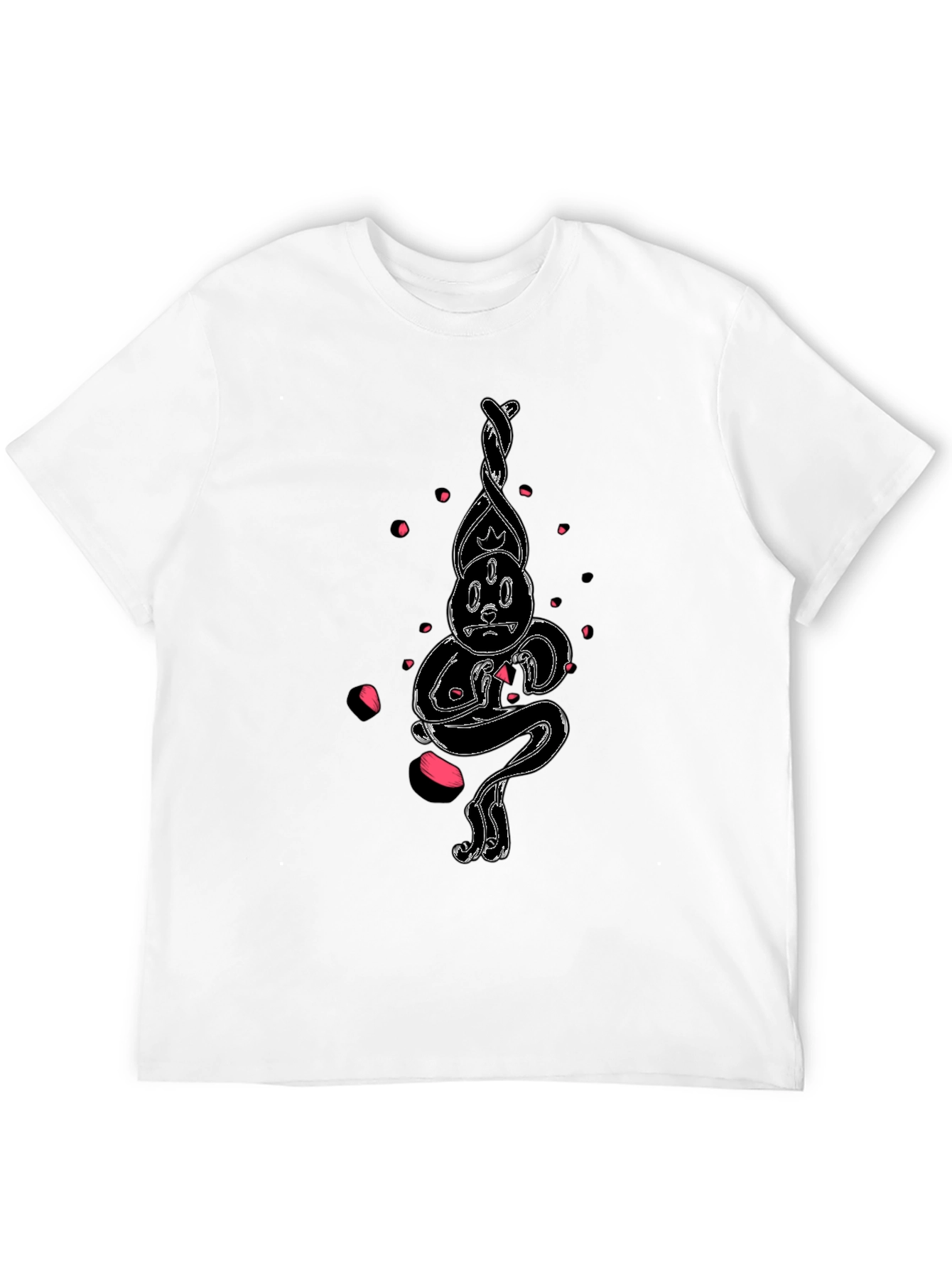 Unique Cartoon Art Black Cotton T-Shirt