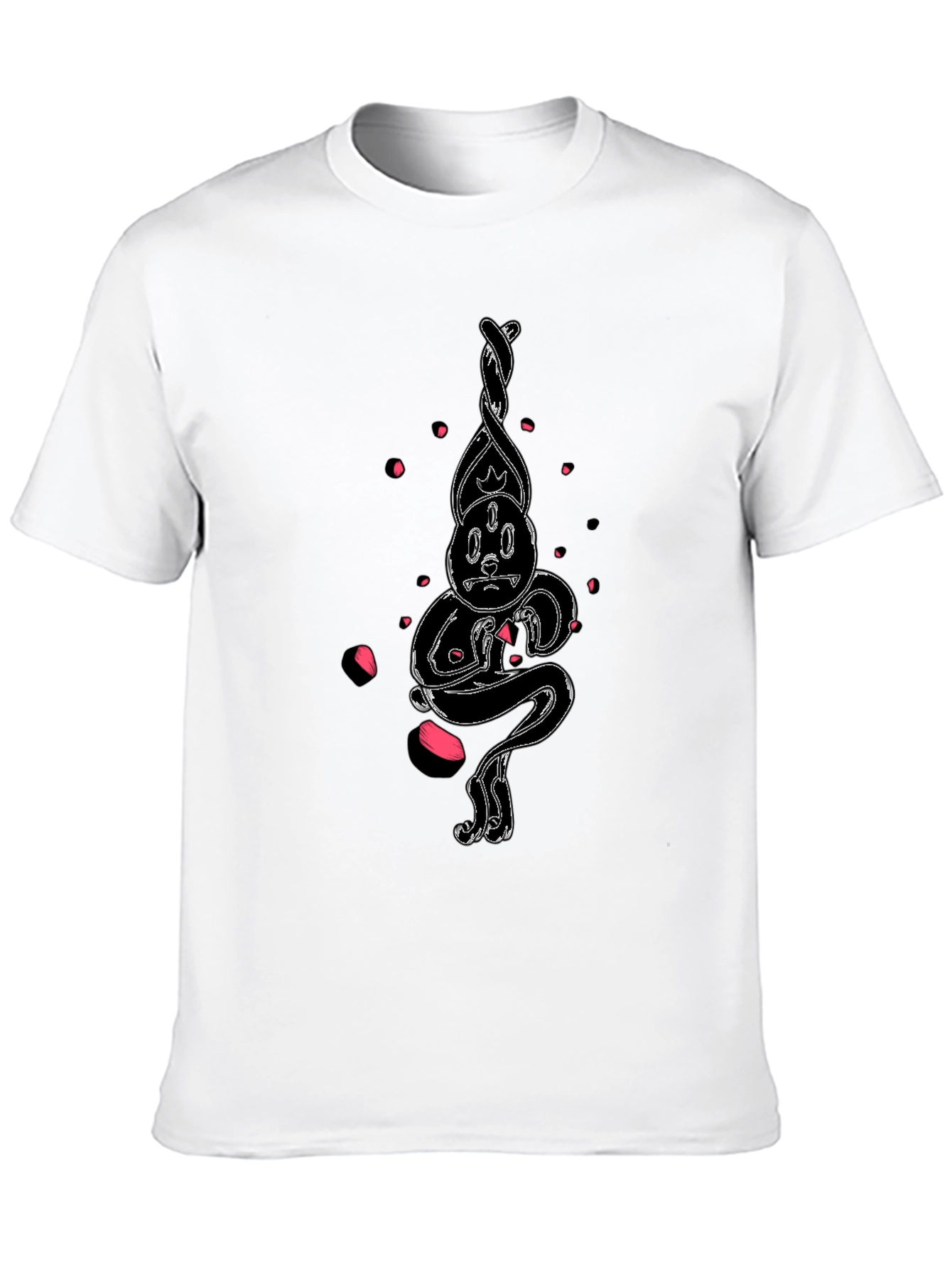 Unique Cartoon Art Black Cotton T-Shirt