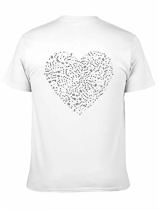Music Notes Heart T-Shirt - Soft Cotton Tee