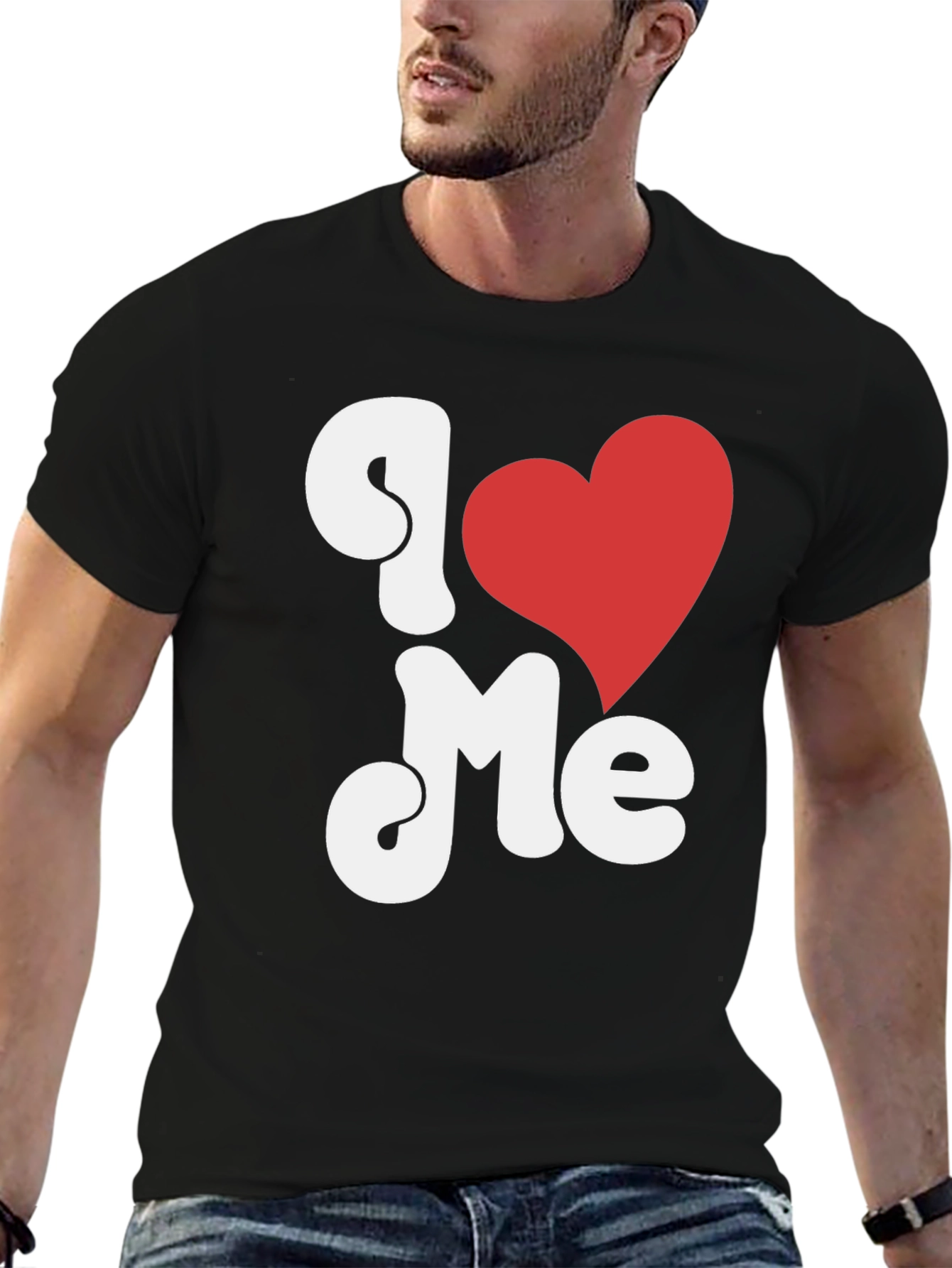 I Heart Me Black Graphic Tee