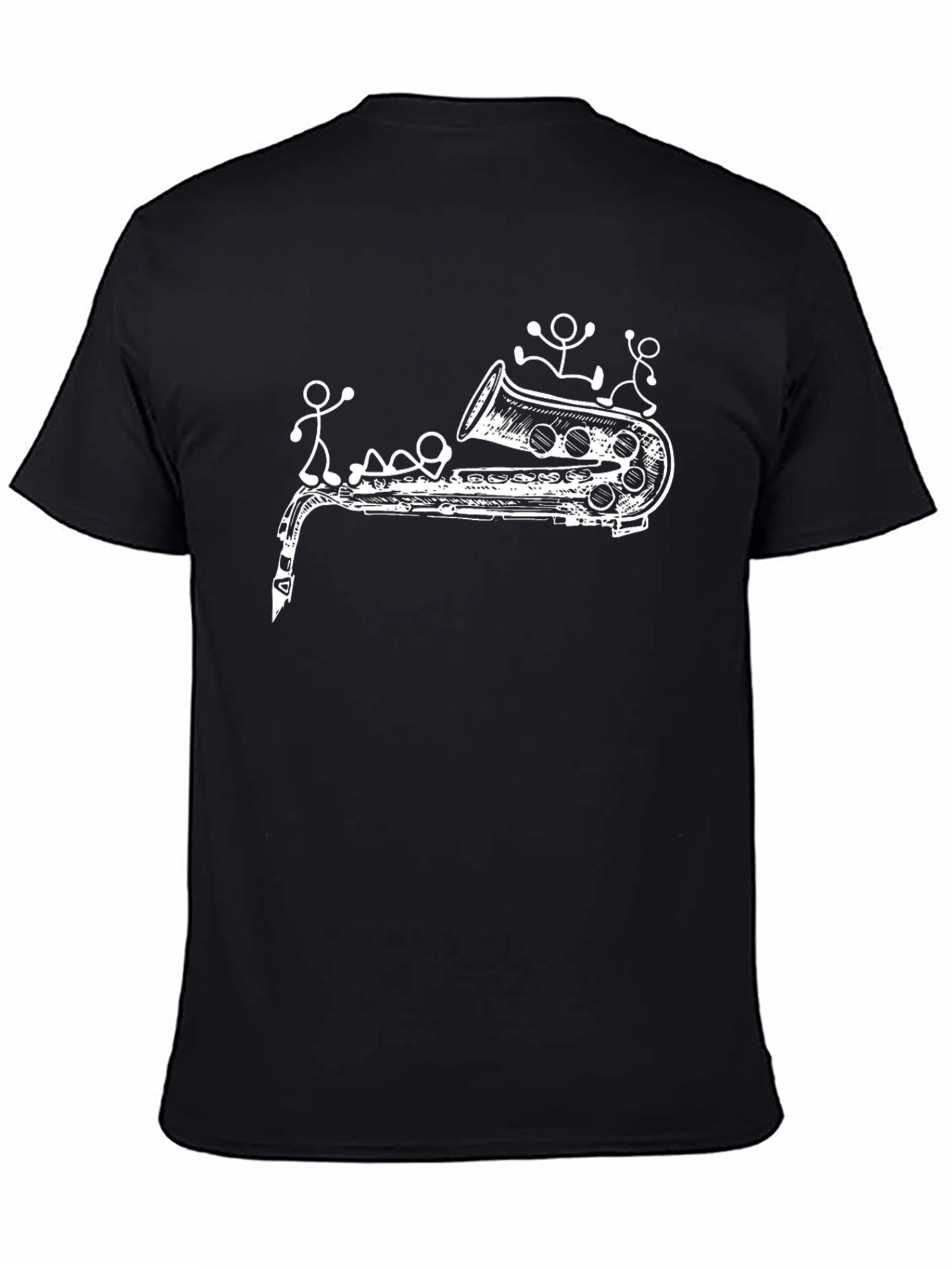 Saxophone Stick Figure Graphic Tee