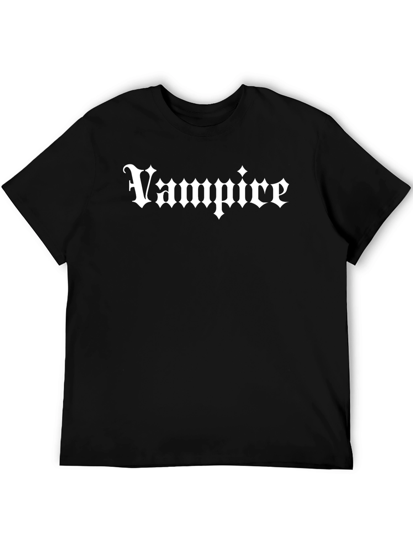 Vampire Gothic Tee - Black Cotton Graphic T-Shirt