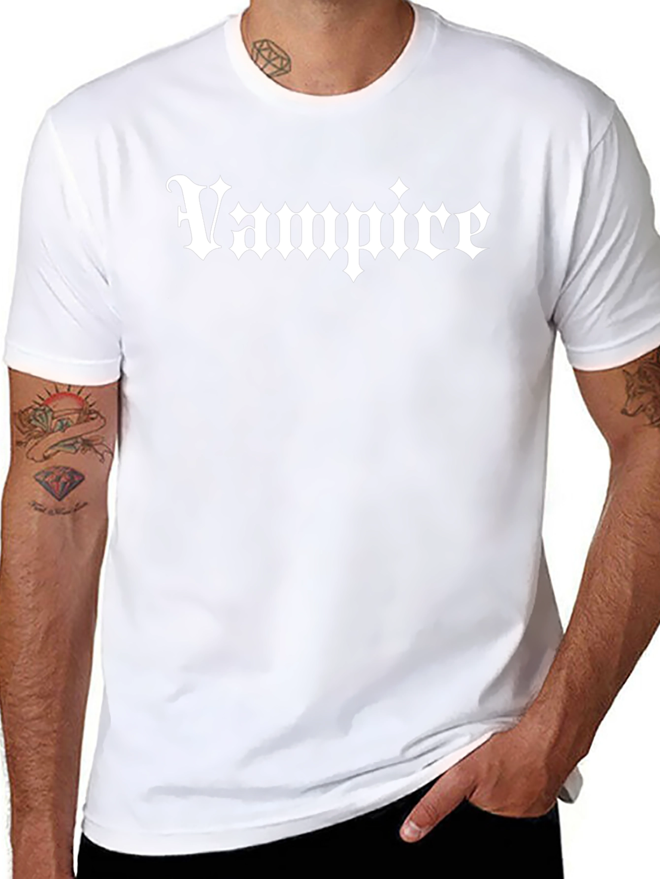 Vampire Gothic Tee - Black Cotton Graphic T-Shirt