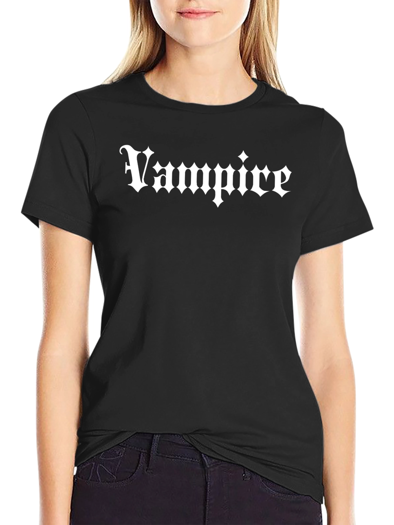 Vampire Gothic Tee - Black Cotton Graphic T-Shirt