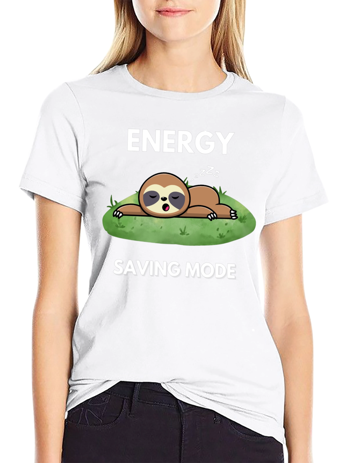 Energy Saving Mode Sloth Graphic T-Shirt