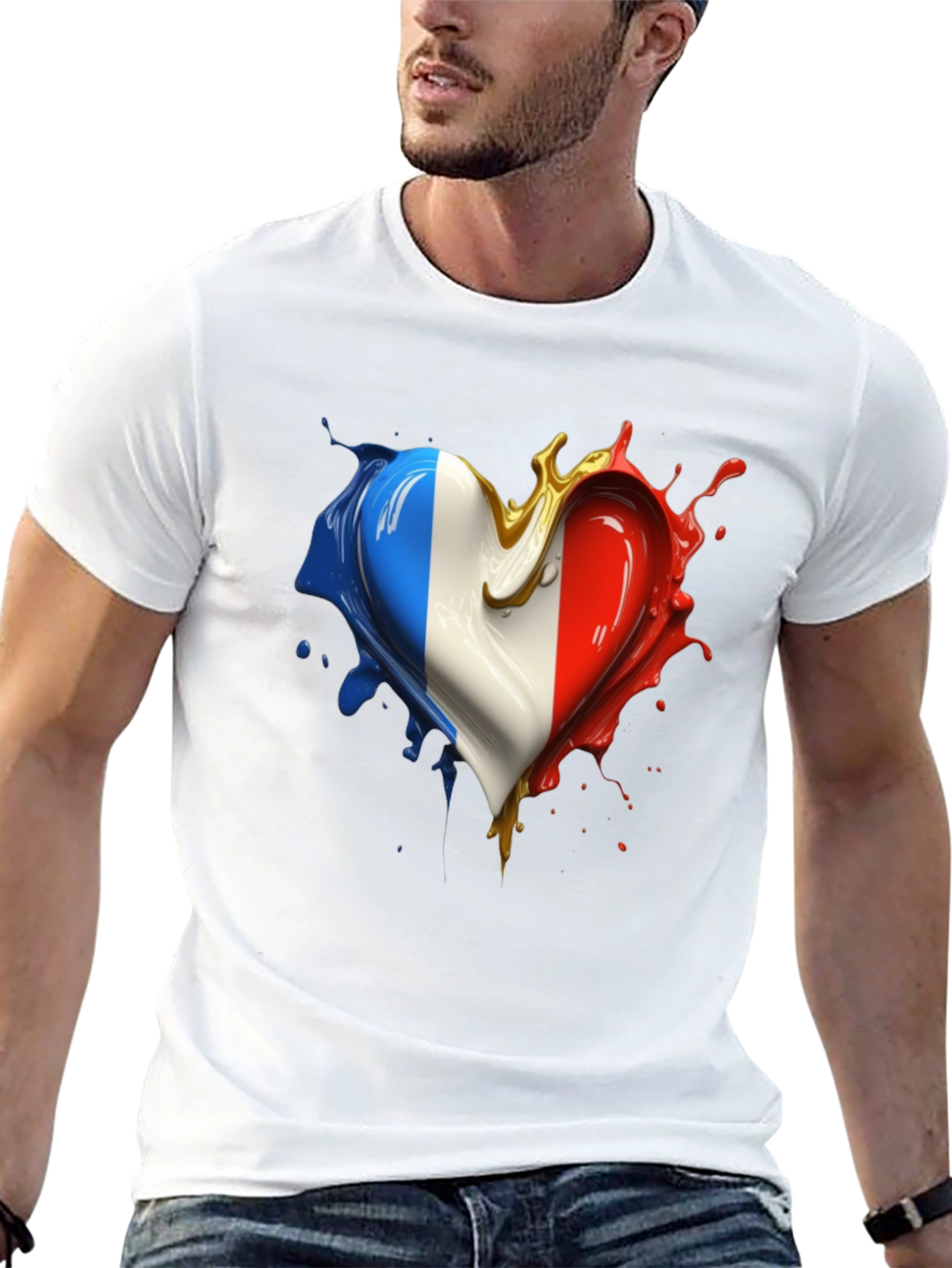 French Flag Heart T-Shirt