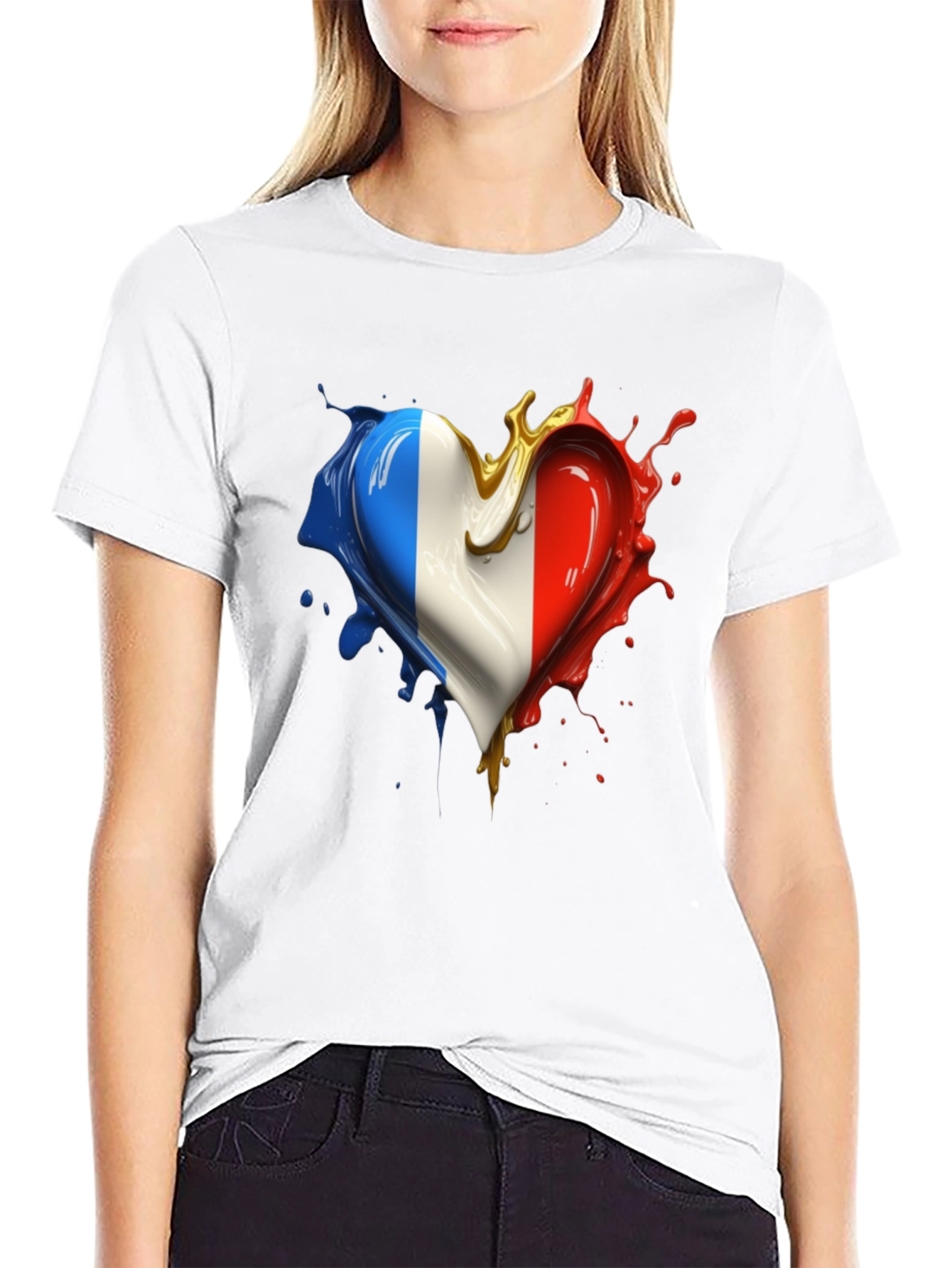 French Flag Heart T-Shirt