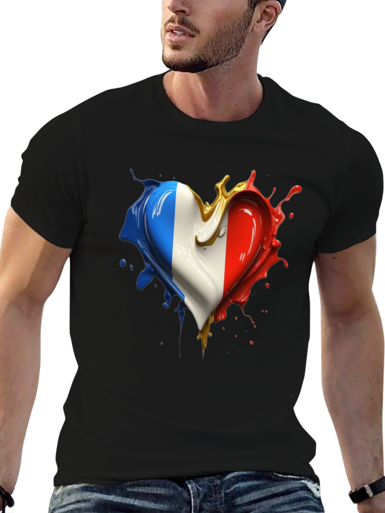 French Flag Heart T-Shirt