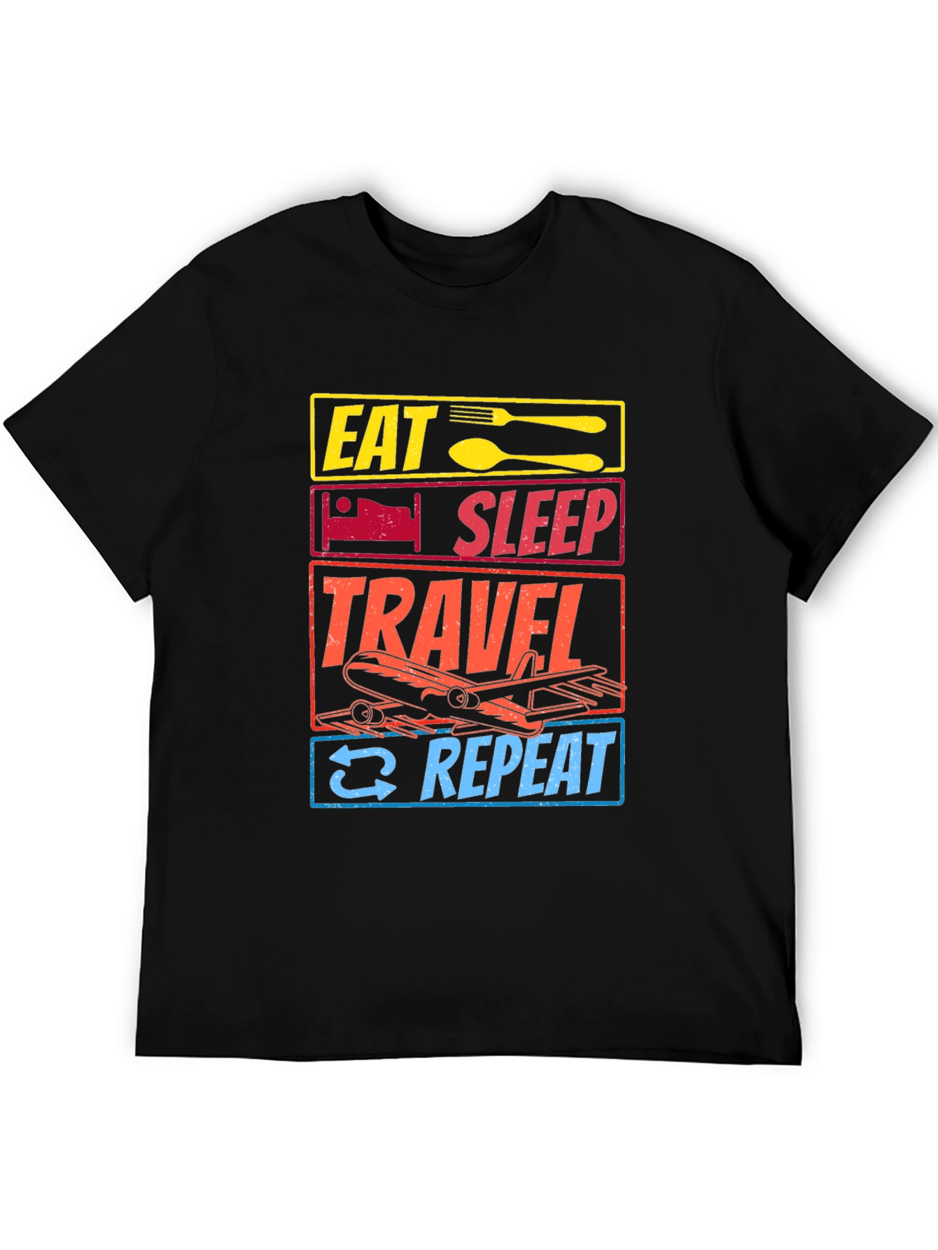 Eat Sleep Travel Repeat Graphic T-Shirt