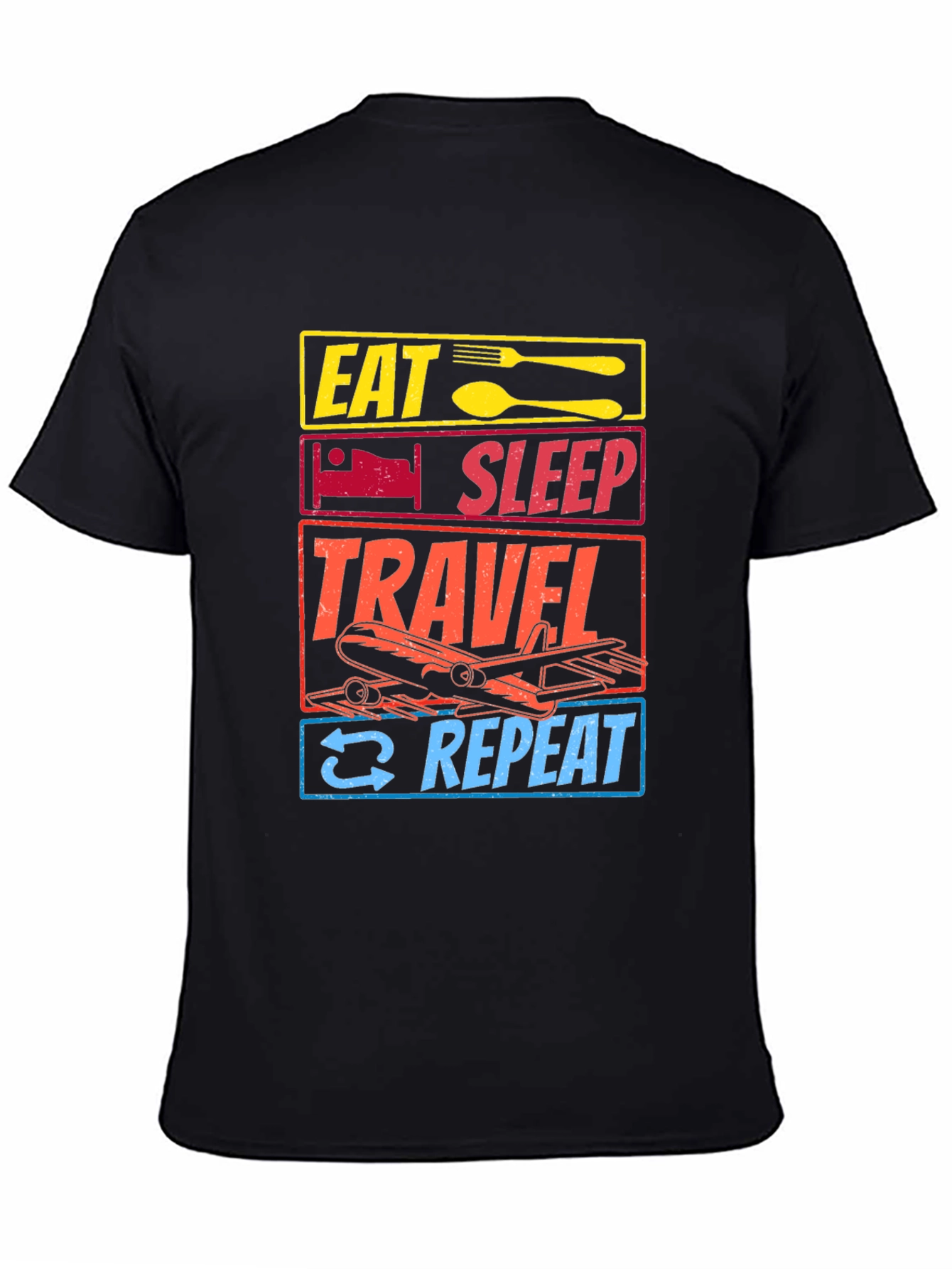 Eat Sleep Travel Repeat Graphic T-Shirt