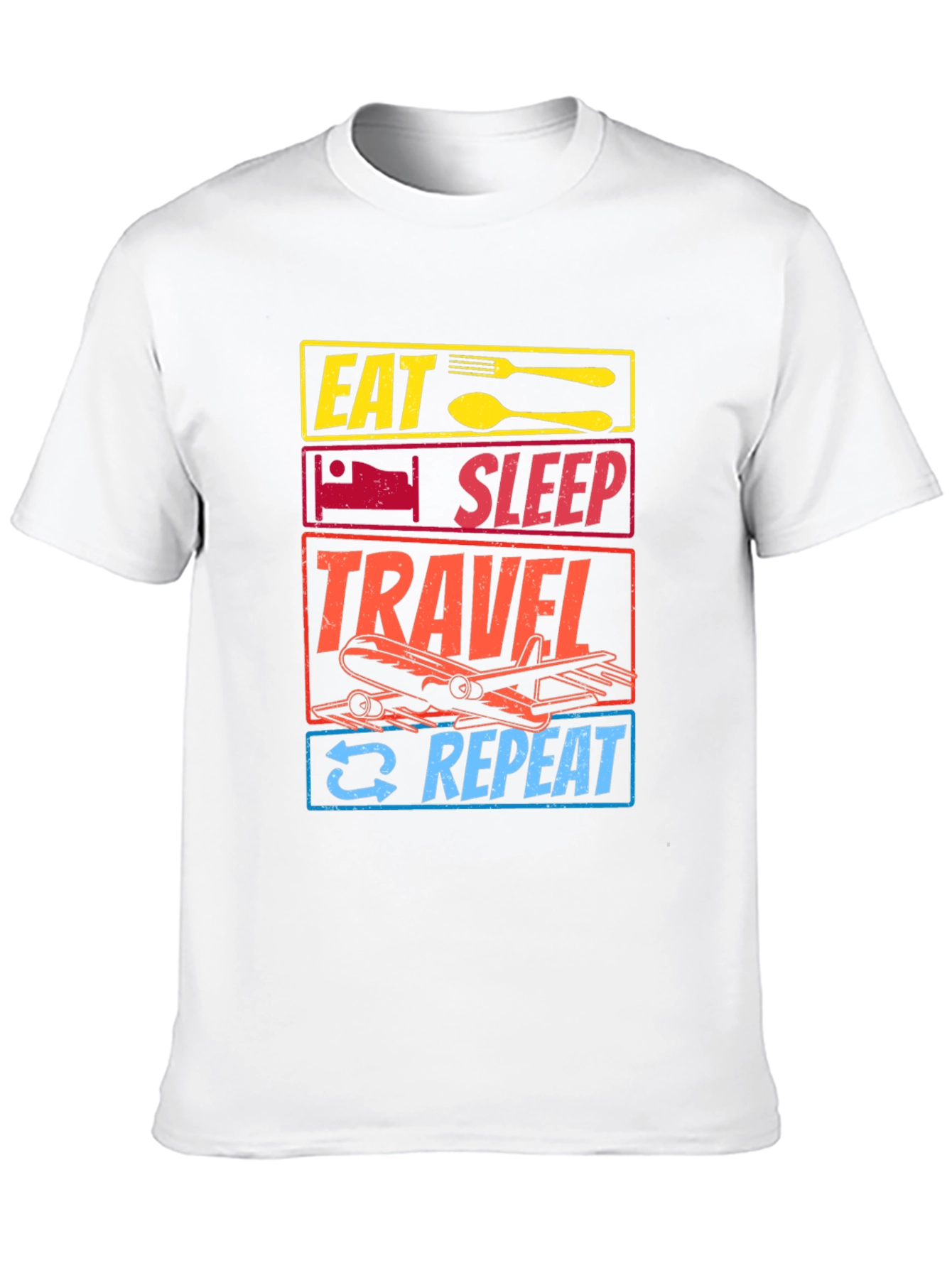 Eat Sleep Travel Repeat Graphic T-Shirt